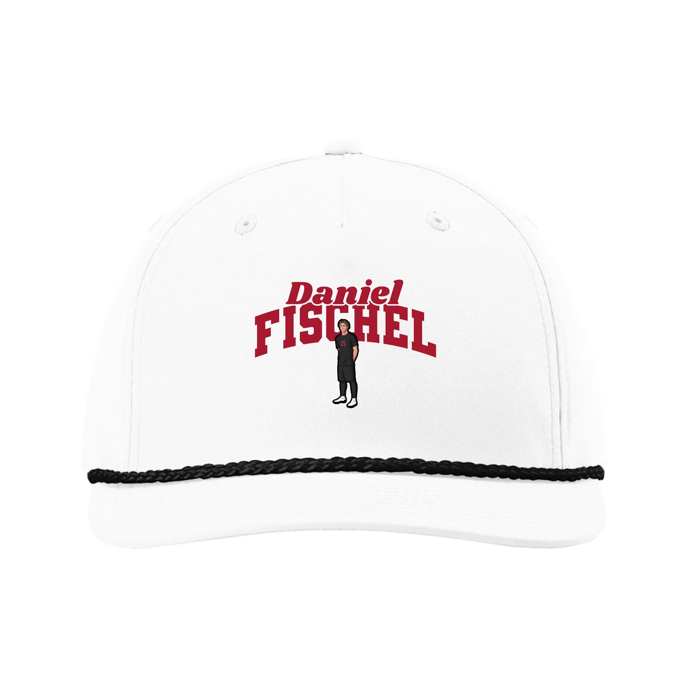 Five-Panel Classic Rope Cap — Signature Arch in White