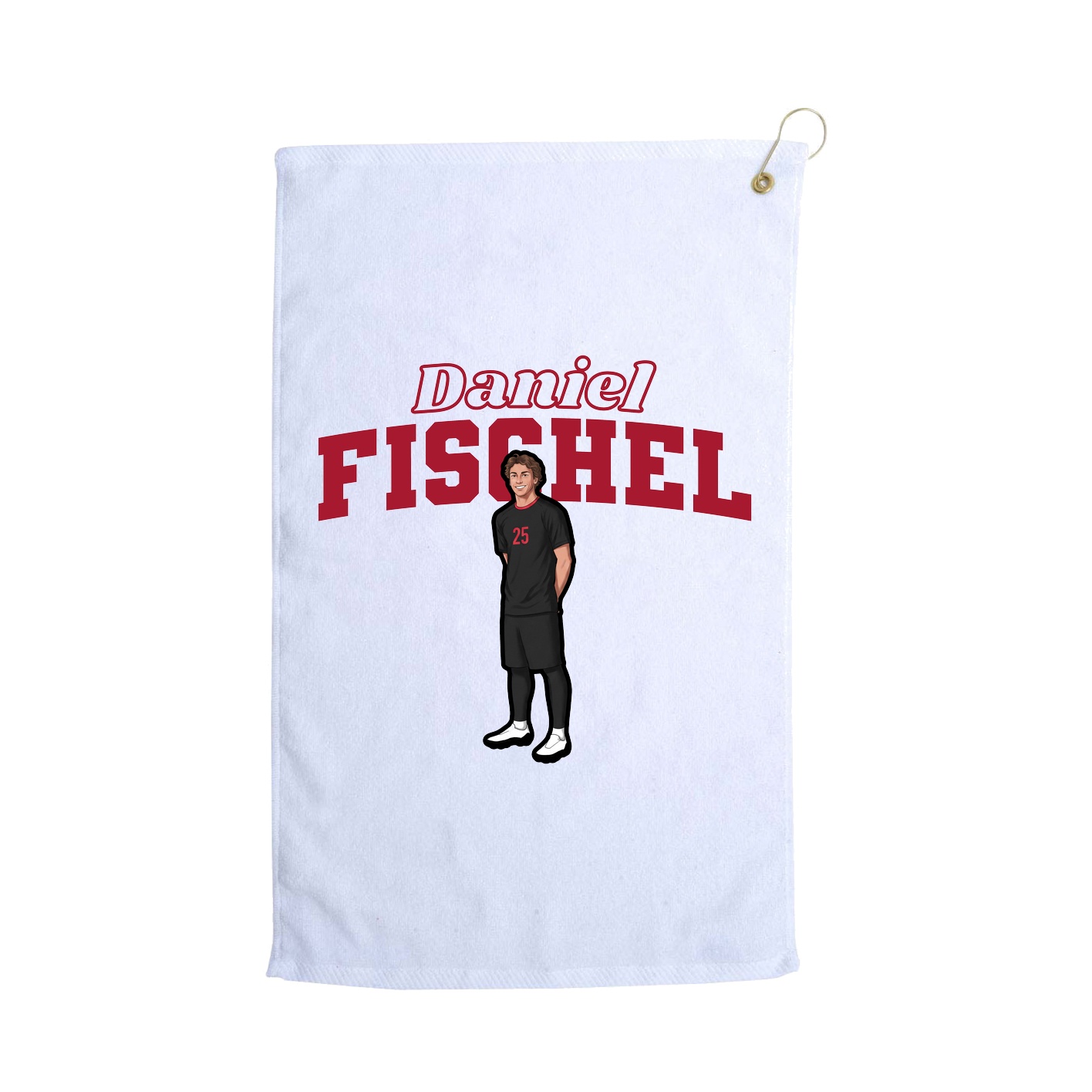 Golf Towel — Name Arch in White