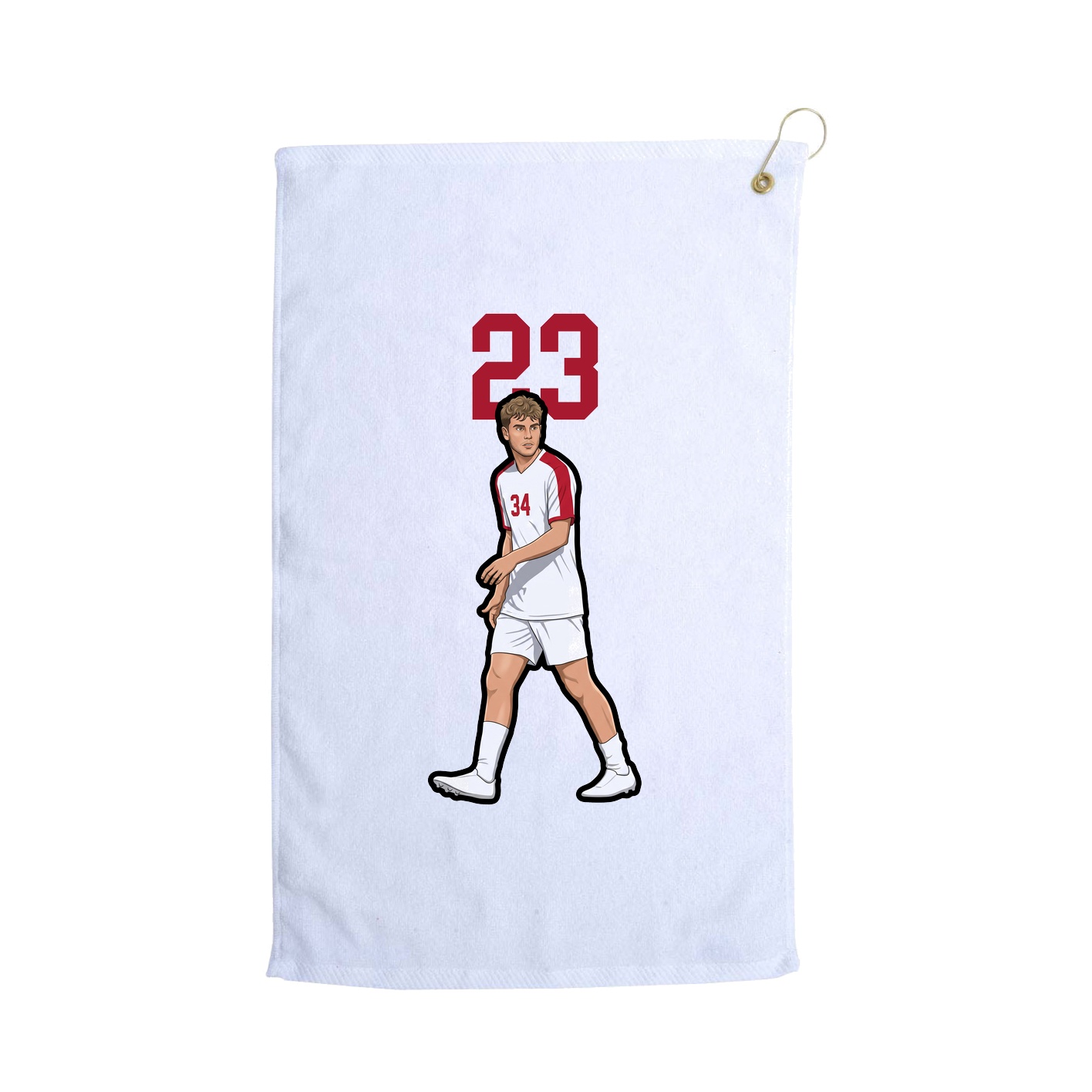 Golf Towel — Number Top in White