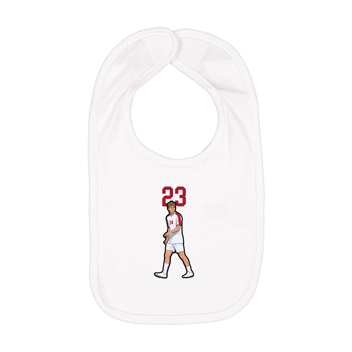 Infant Bib — Number Top in White