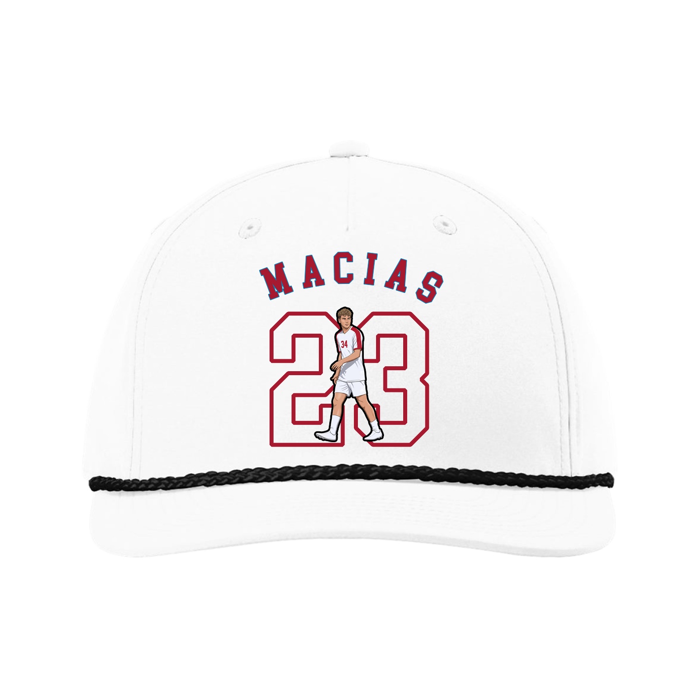Five-Panel Classic Rope Cap — Shirsey Arch in White