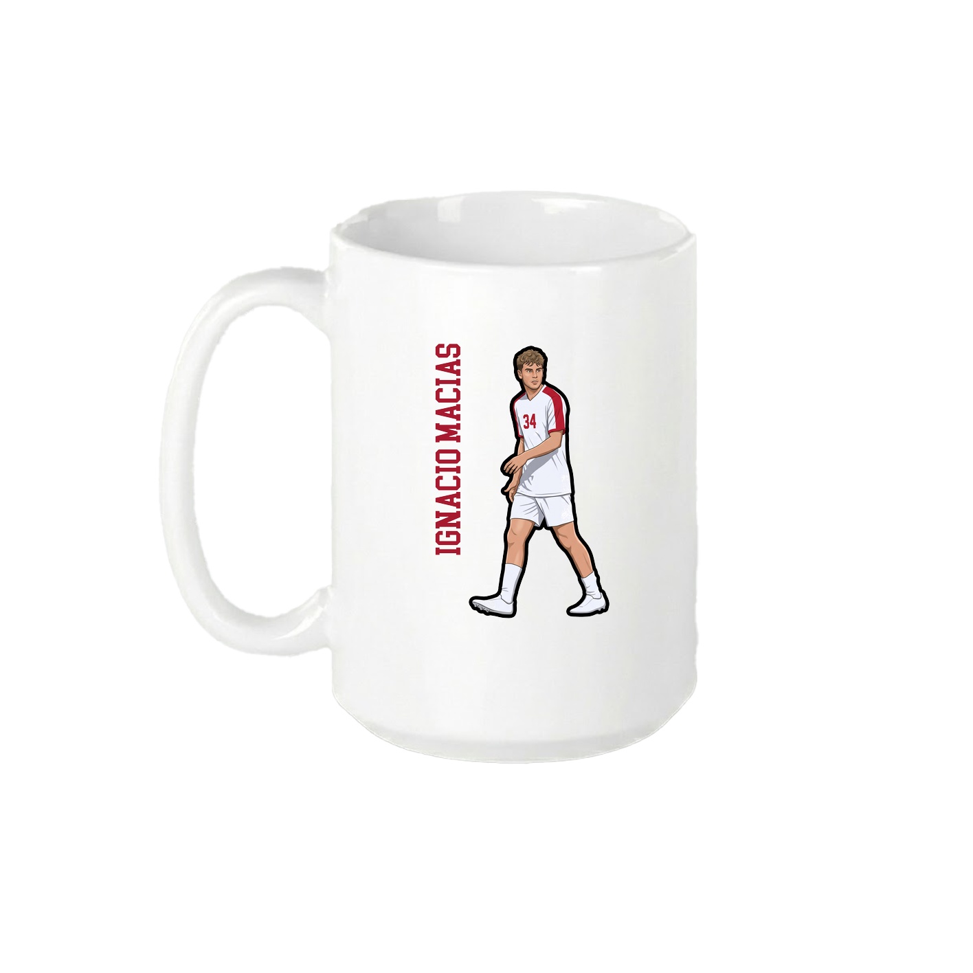 15oz Coffee Mug — Name Vertical in White