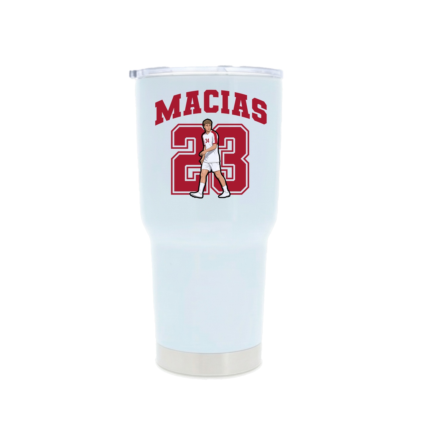 30oz Stainless Steel Tumbler — Number in White