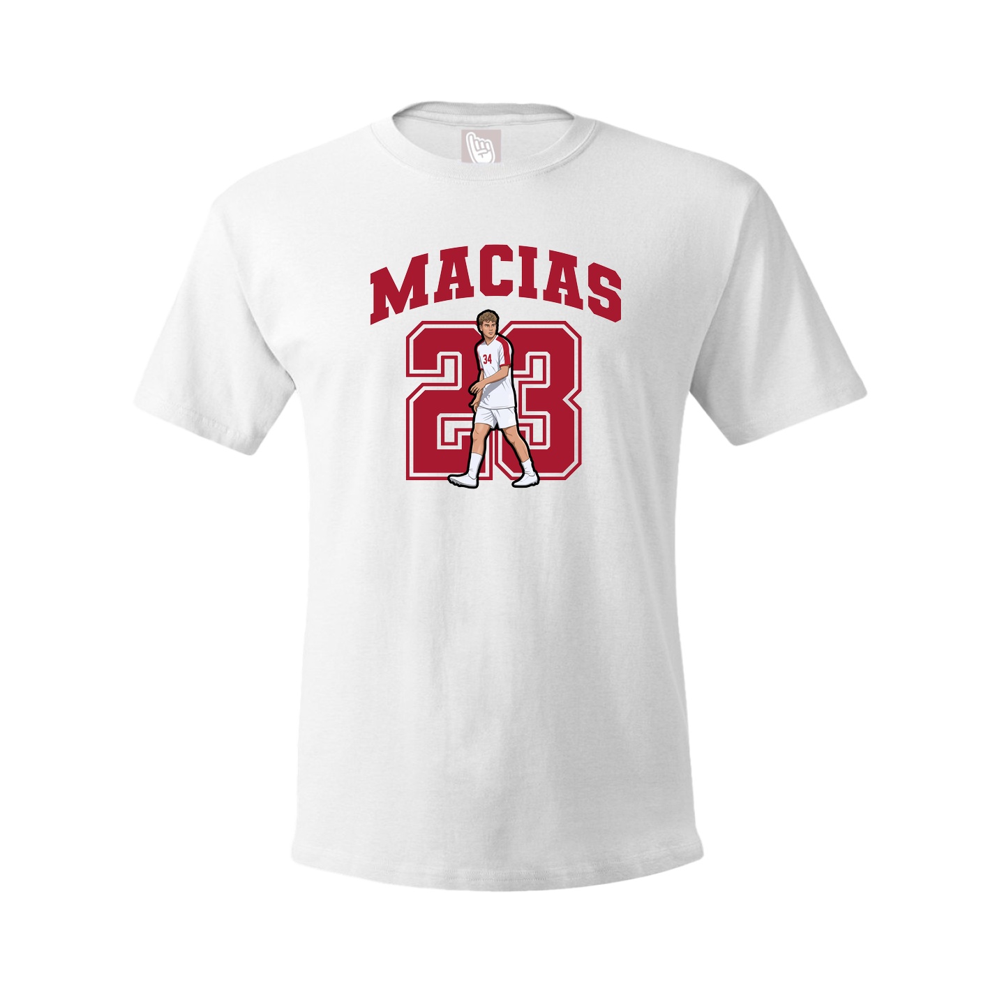 Youth Tee — Number in White
