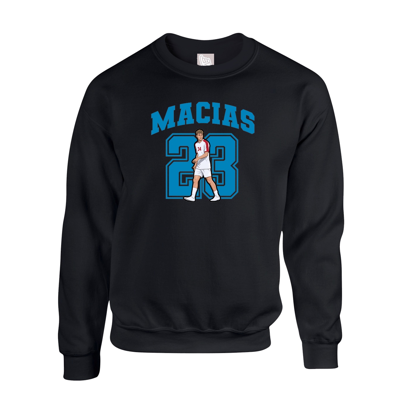 Fleece Crew — Number in Black