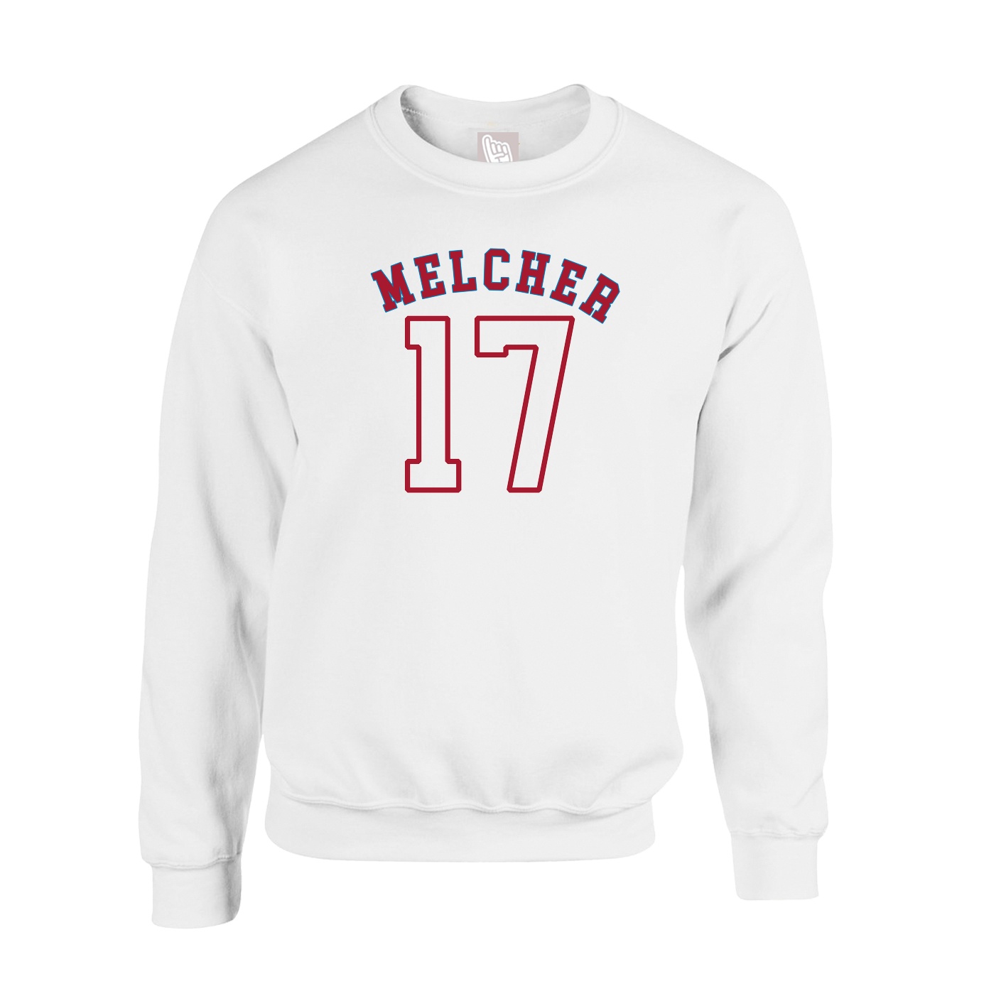 Fleece Crew — Shirsey Arch in White
