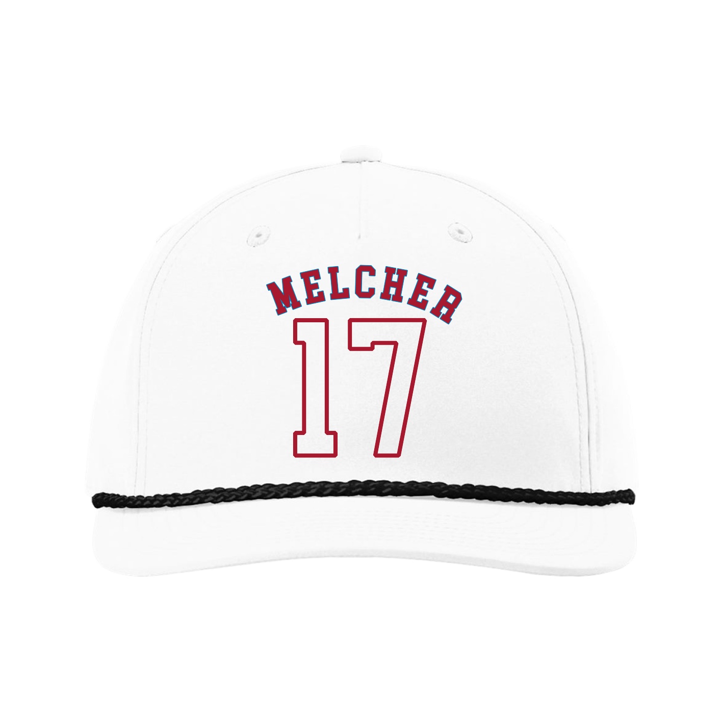 Five-Panel Classic Rope Cap — Shirsey Arch in White