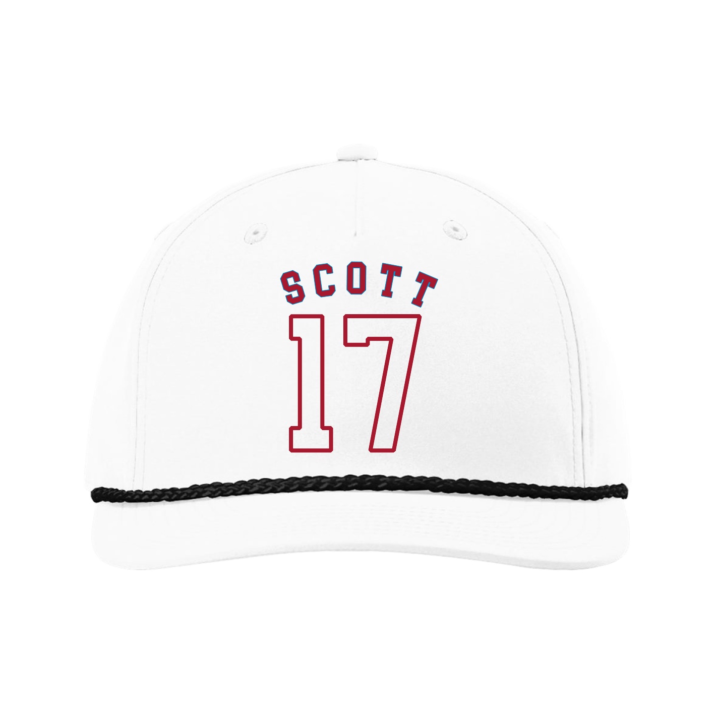 Five-Panel Classic Rope Cap — Shirsey Arch in White