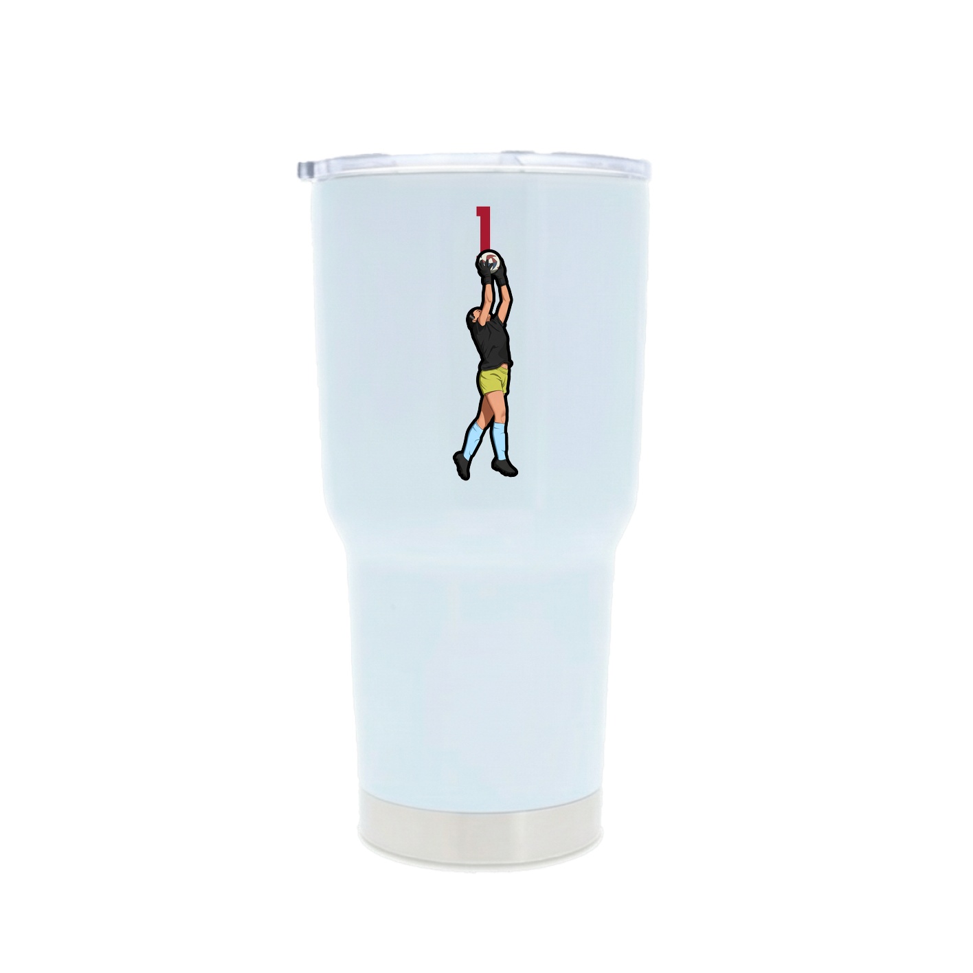 30oz Stainless Steel Tumbler — Number Top in White