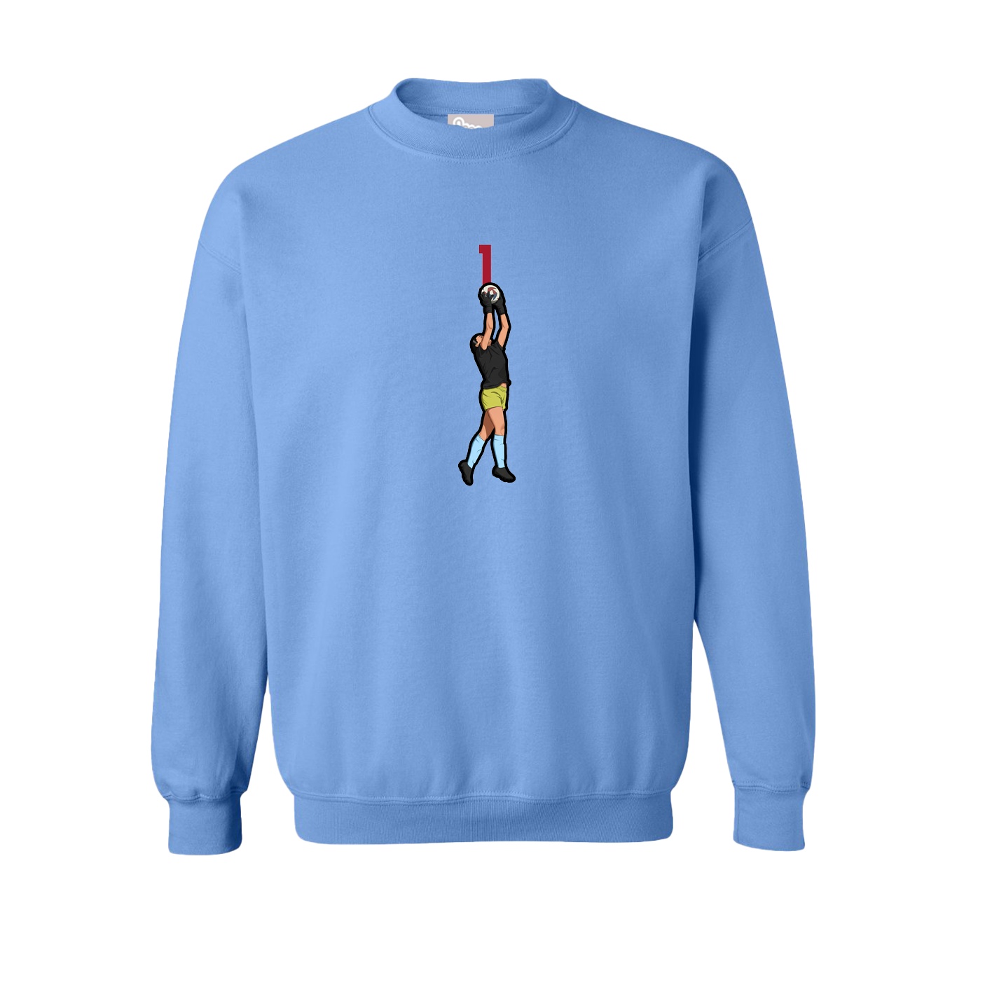 Fleece Crew — Number Top in Powder Blue