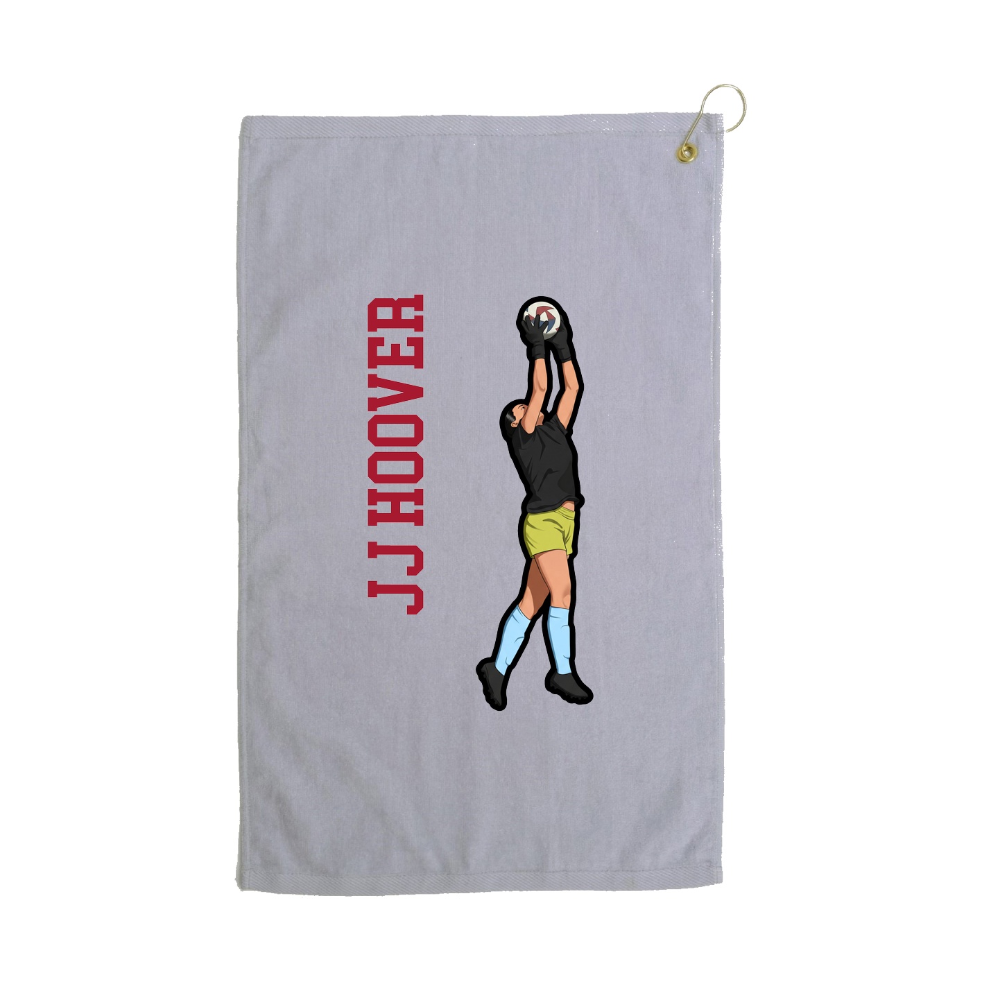 Golf Towel — Name Vertical in Grey