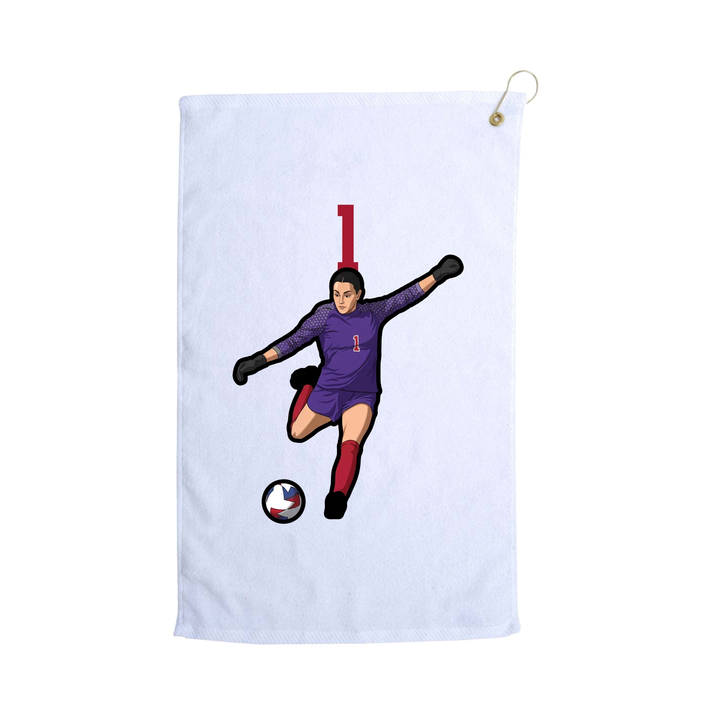 Golf Towel — Number Top in White