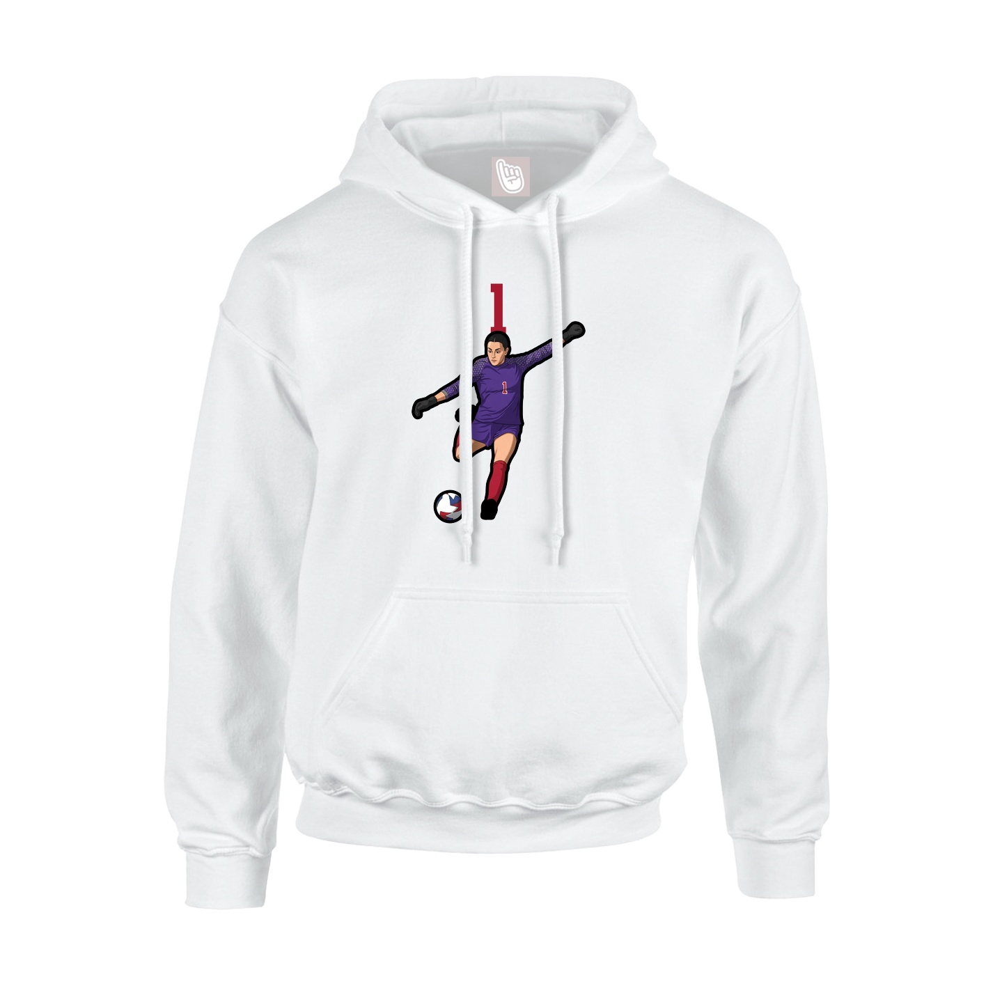 Youth Hoodie — Number Top in White