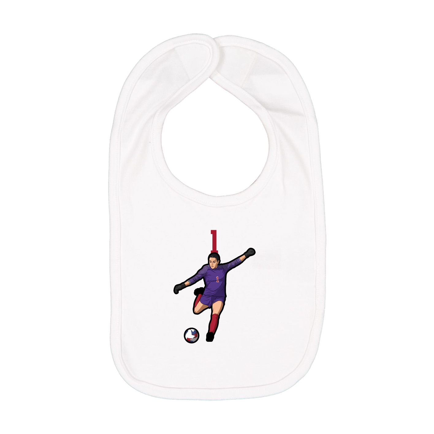 Infant Bib — Number Top in White