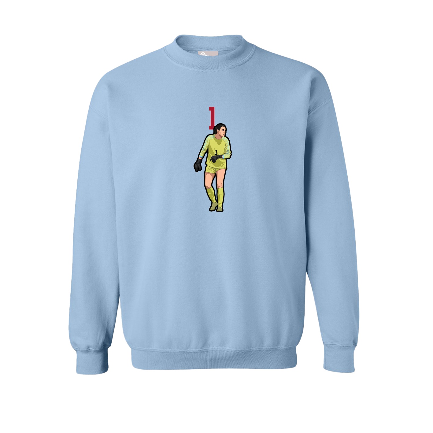 Fleece Crew — Number Top in Light Blue