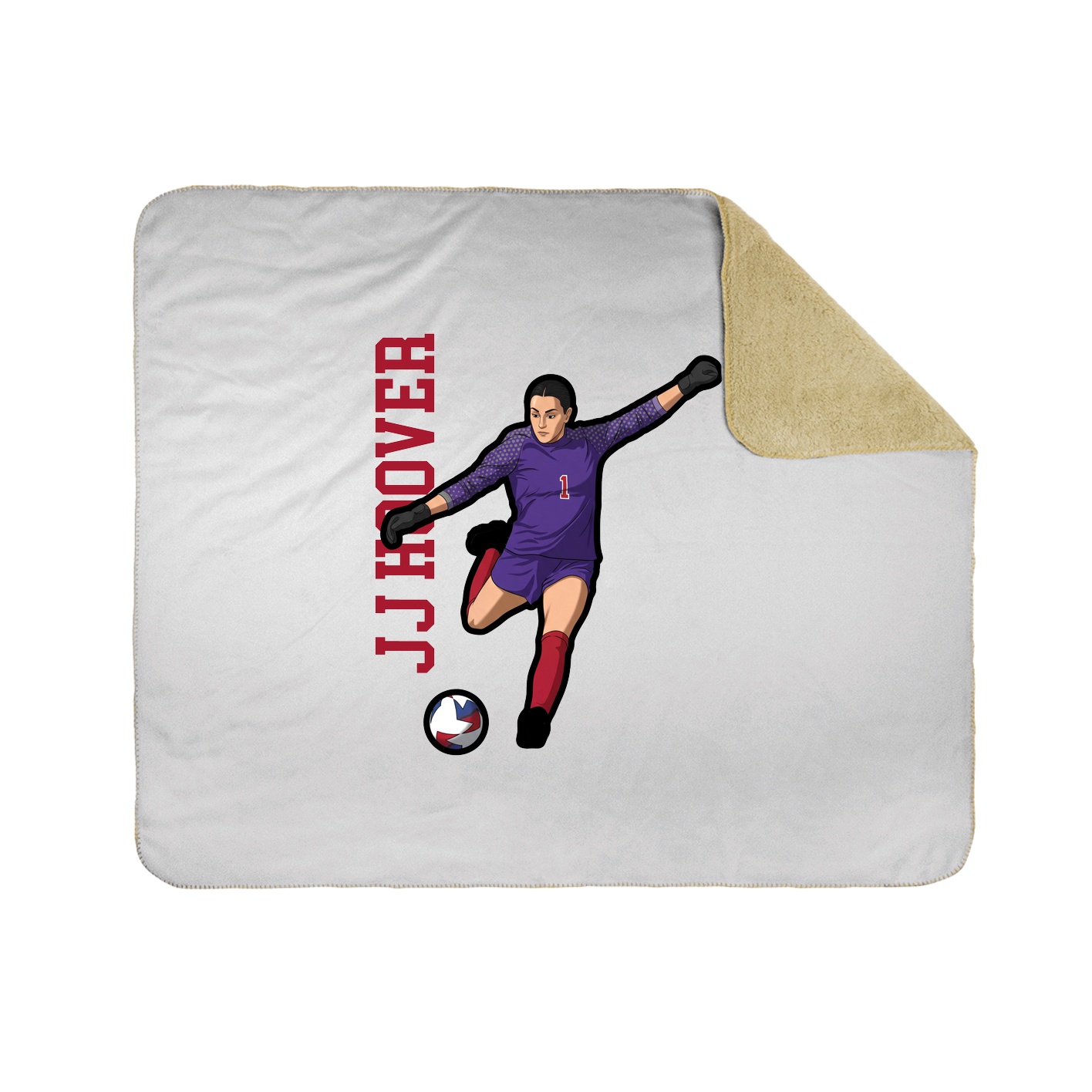 Throw Blanket — Name Vertical in White