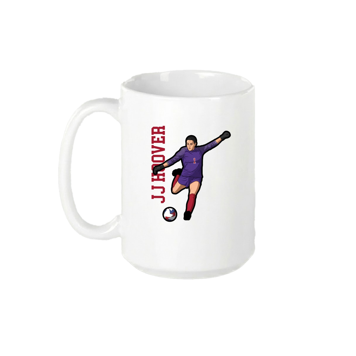 15oz Coffee Mug — Name Vertical in White