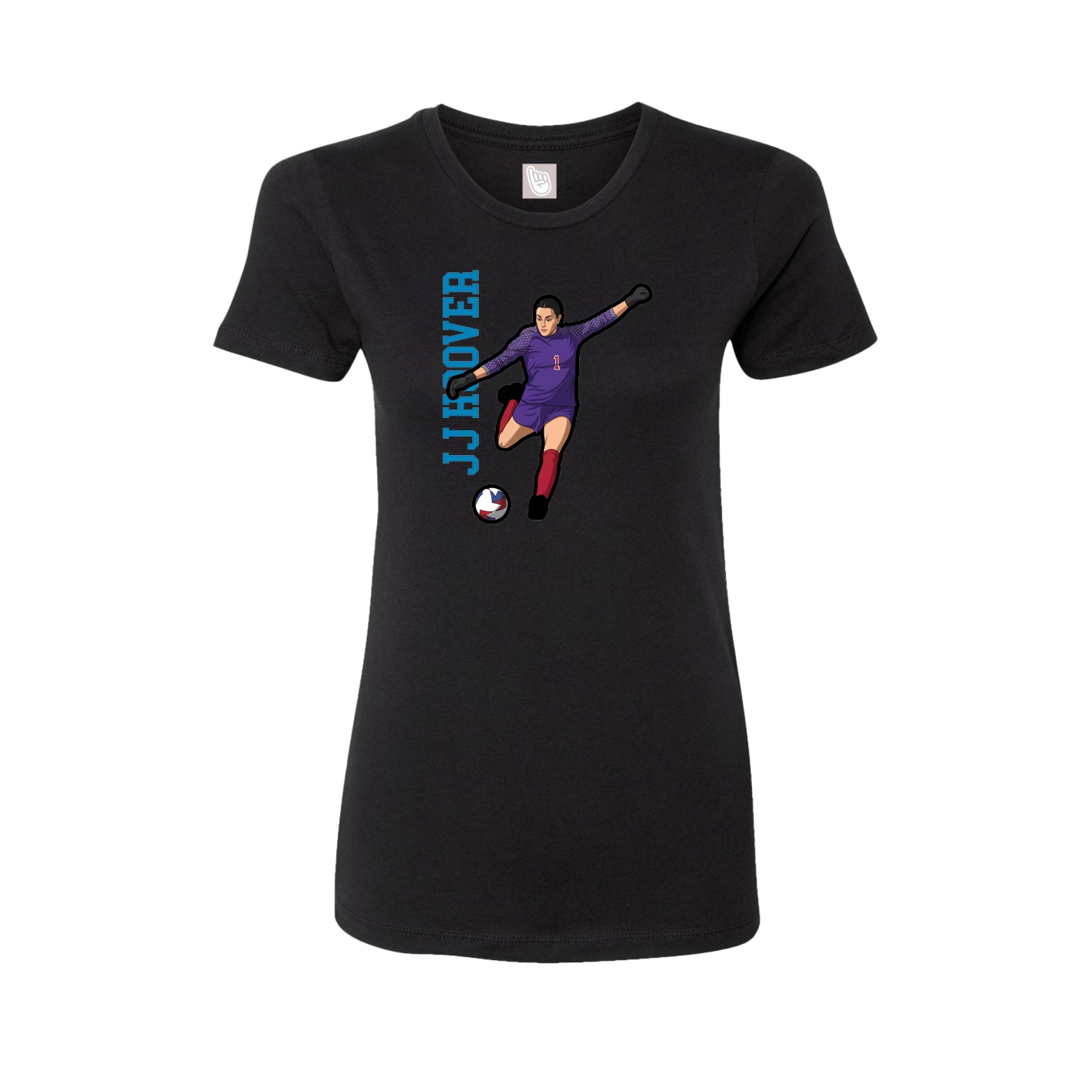 Womens Tee — Name Vertical in Black