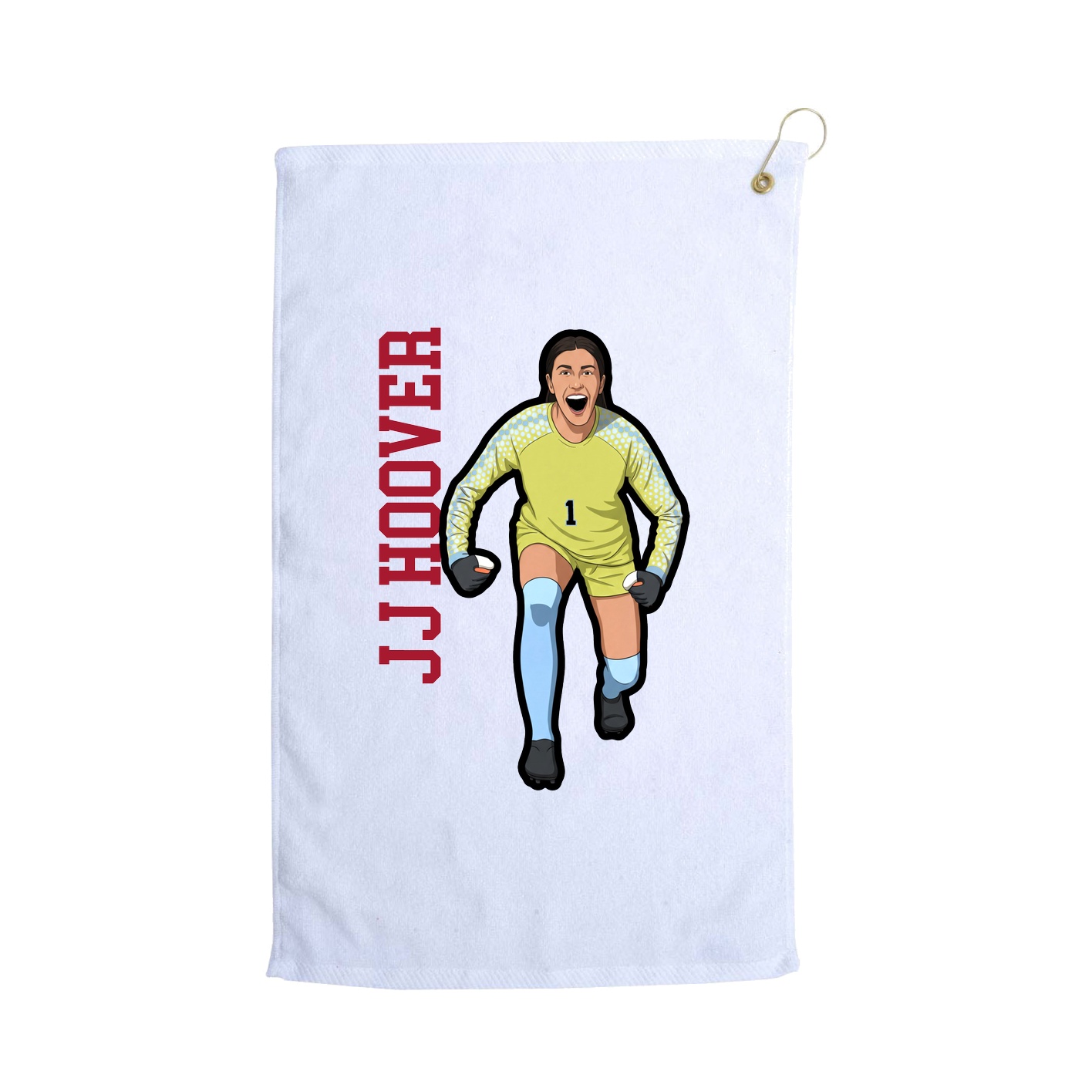 Golf Towel — Name Vertical in White