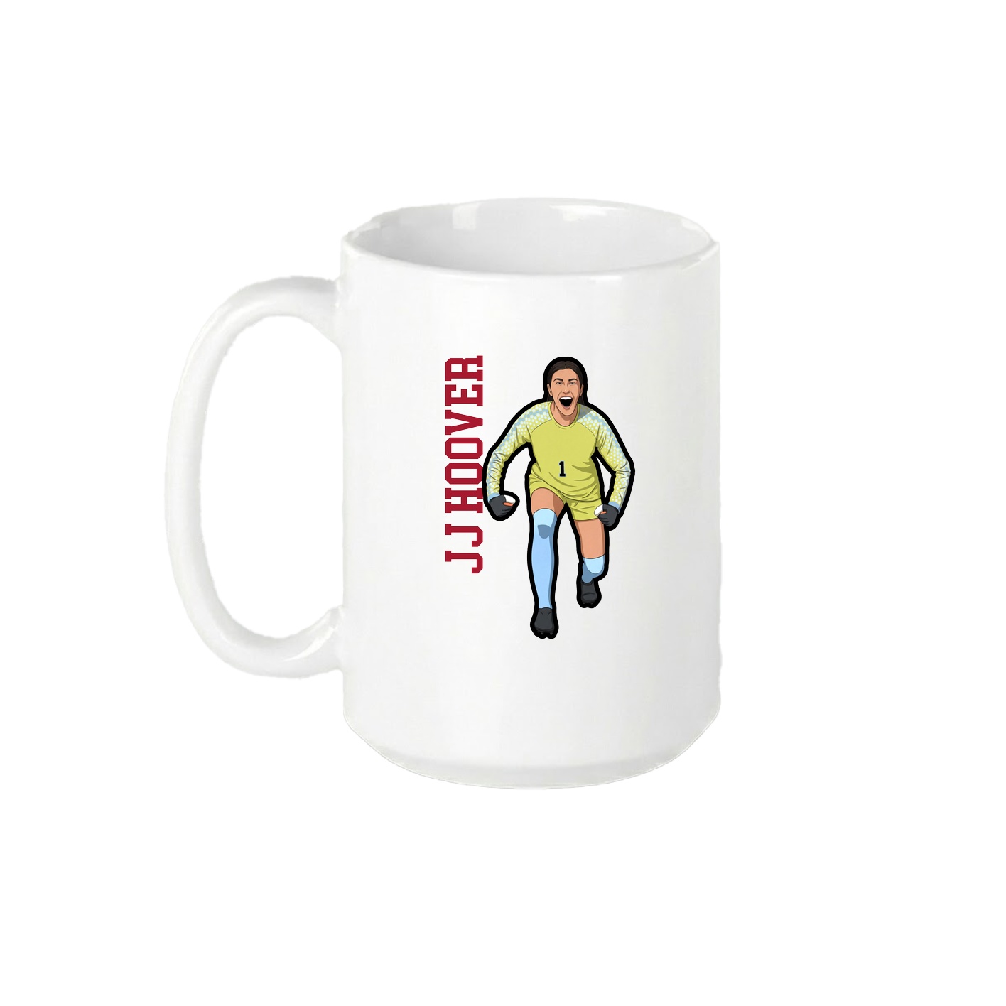 15oz Coffee Mug — Name Vertical in White