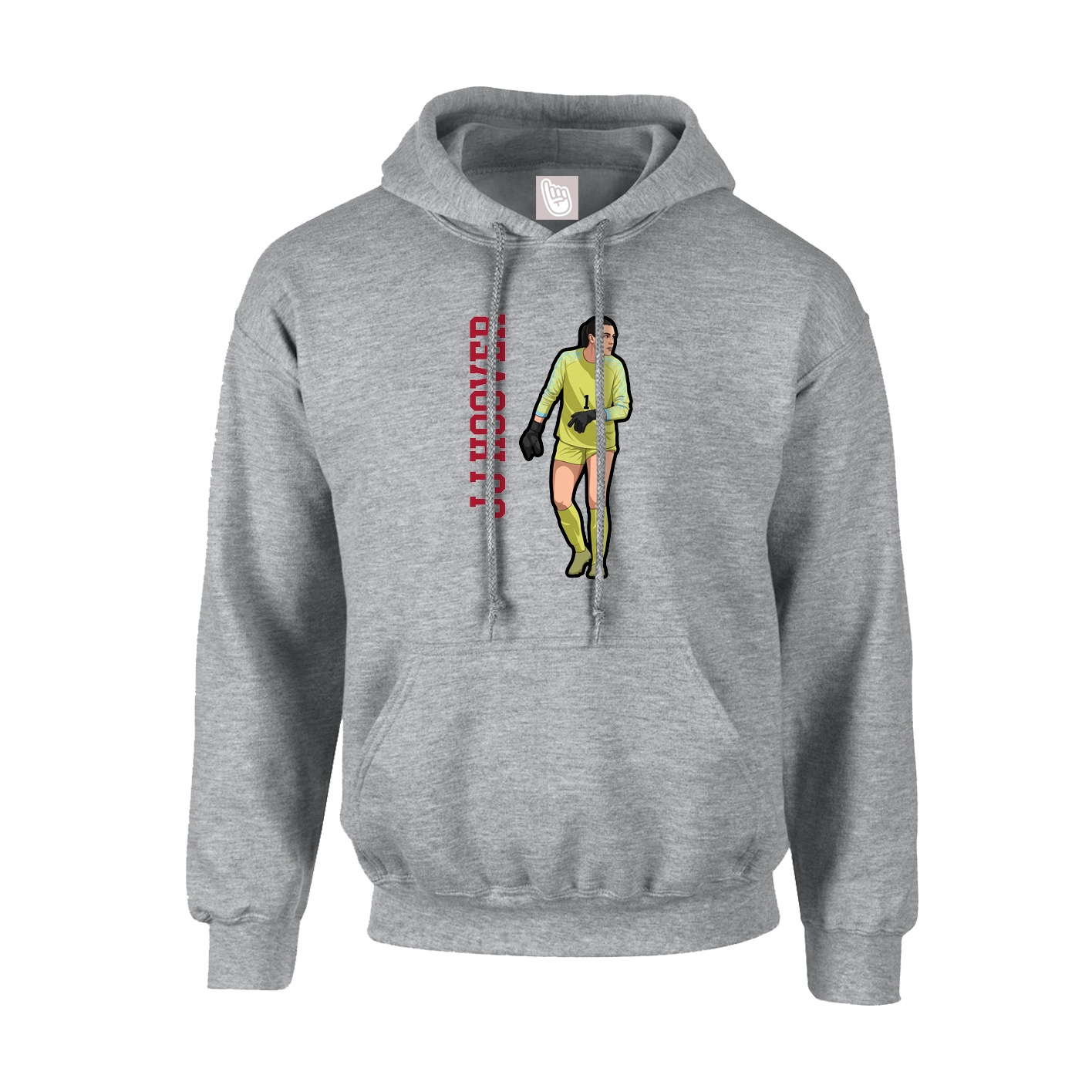 Hoodie — Name Vertical in Grey