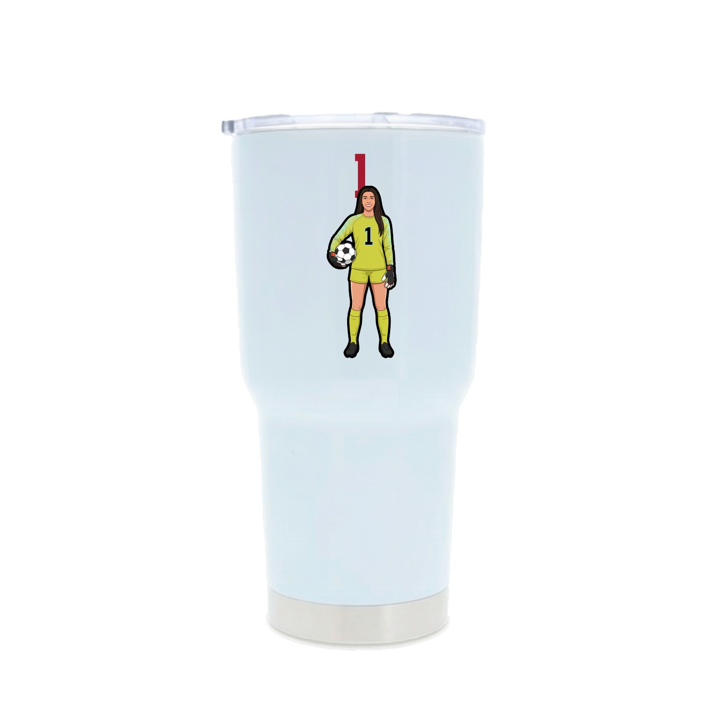30oz Stainless Steel Tumbler — Number Top in White