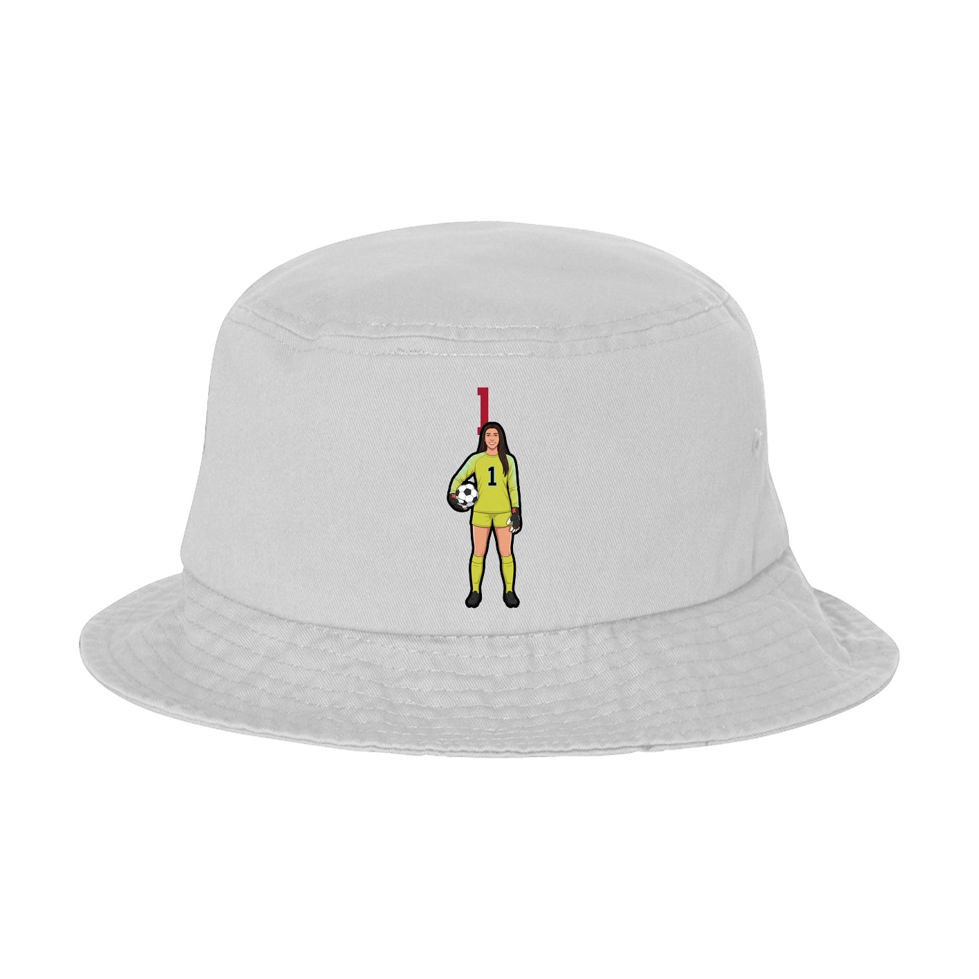 Bucket Cap — Number Top in White