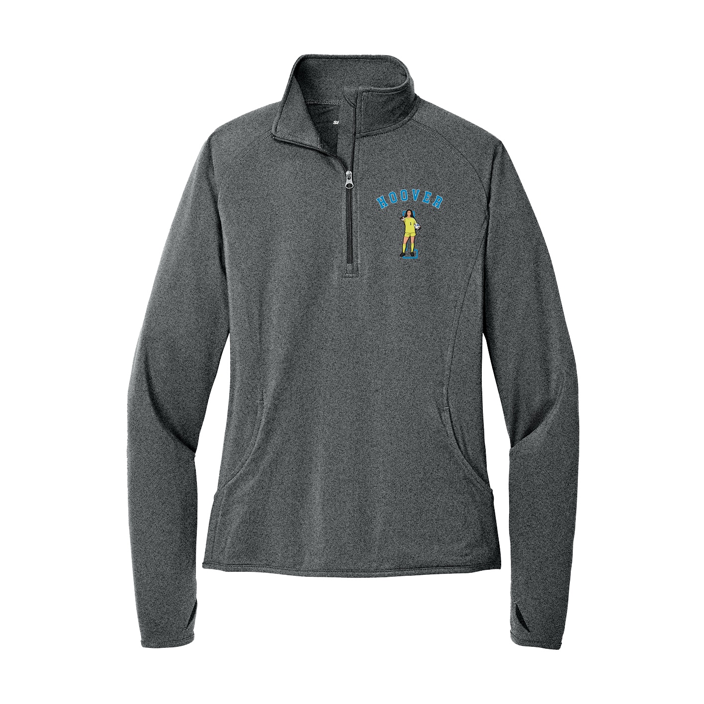 Women's Q-Zip Pullover — Shirsey Arch in Grey