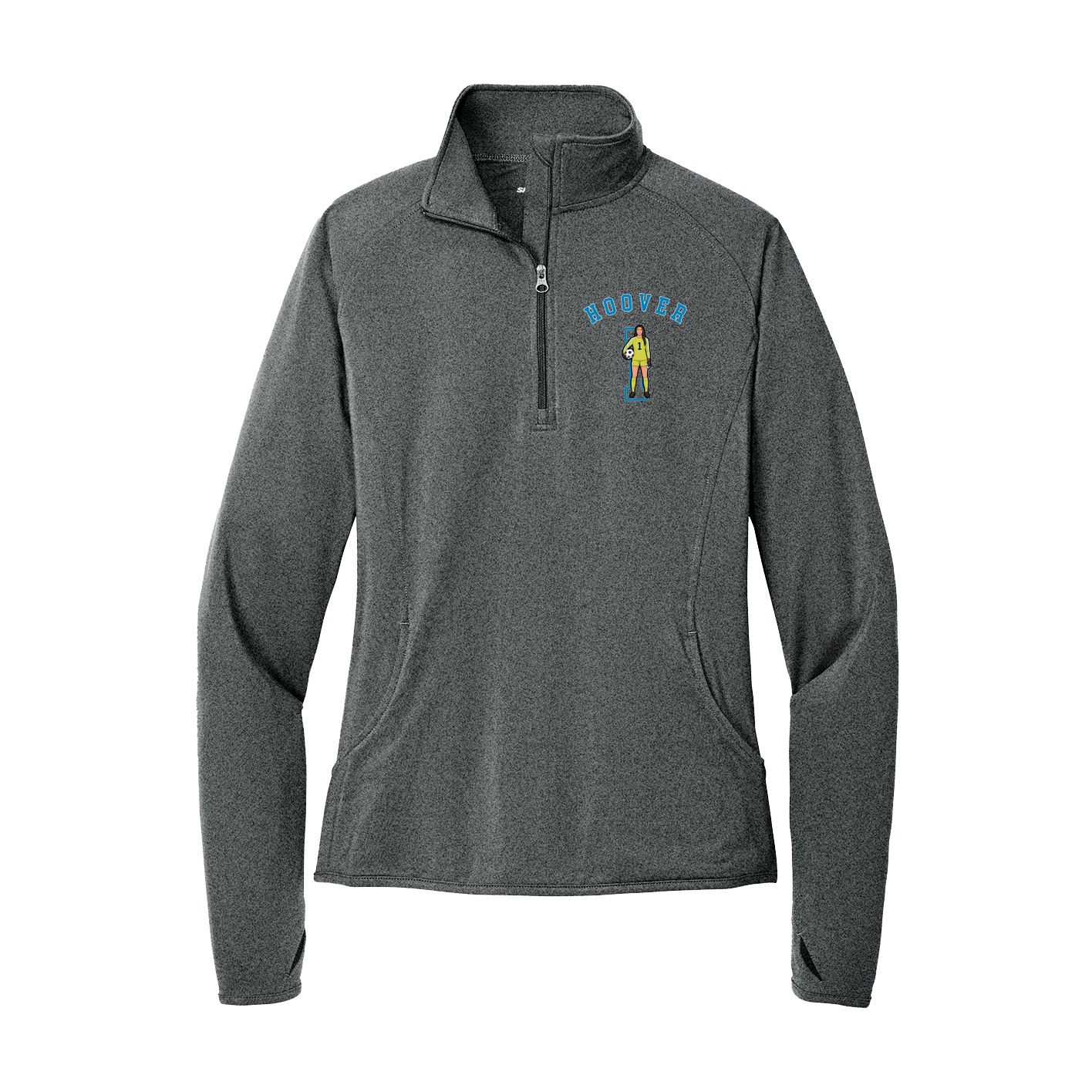 Women's Q-Zip Pullover — Shirsey Arch in Grey