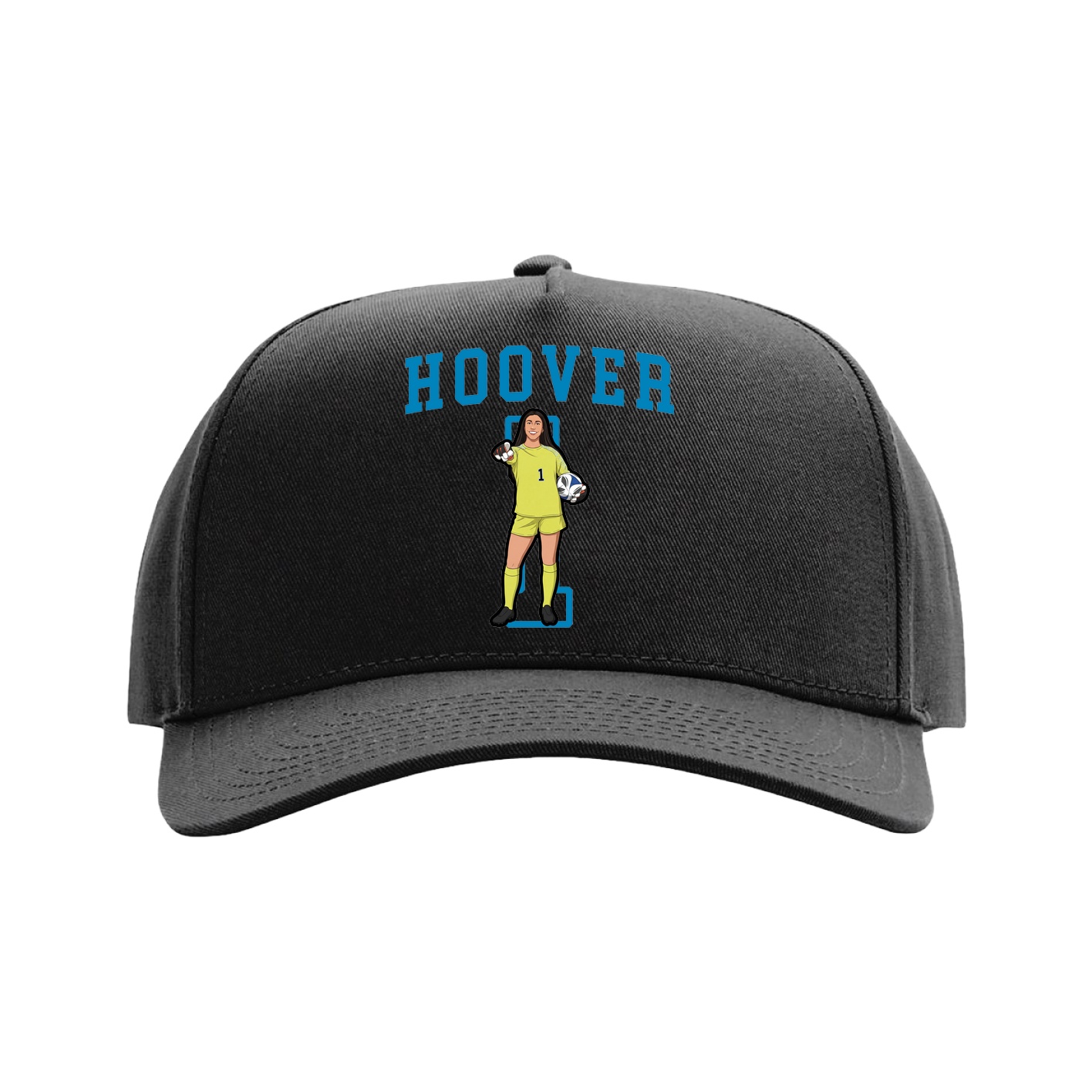 Full Fabric Five-Panel Champ Cap — Shirsey in Black