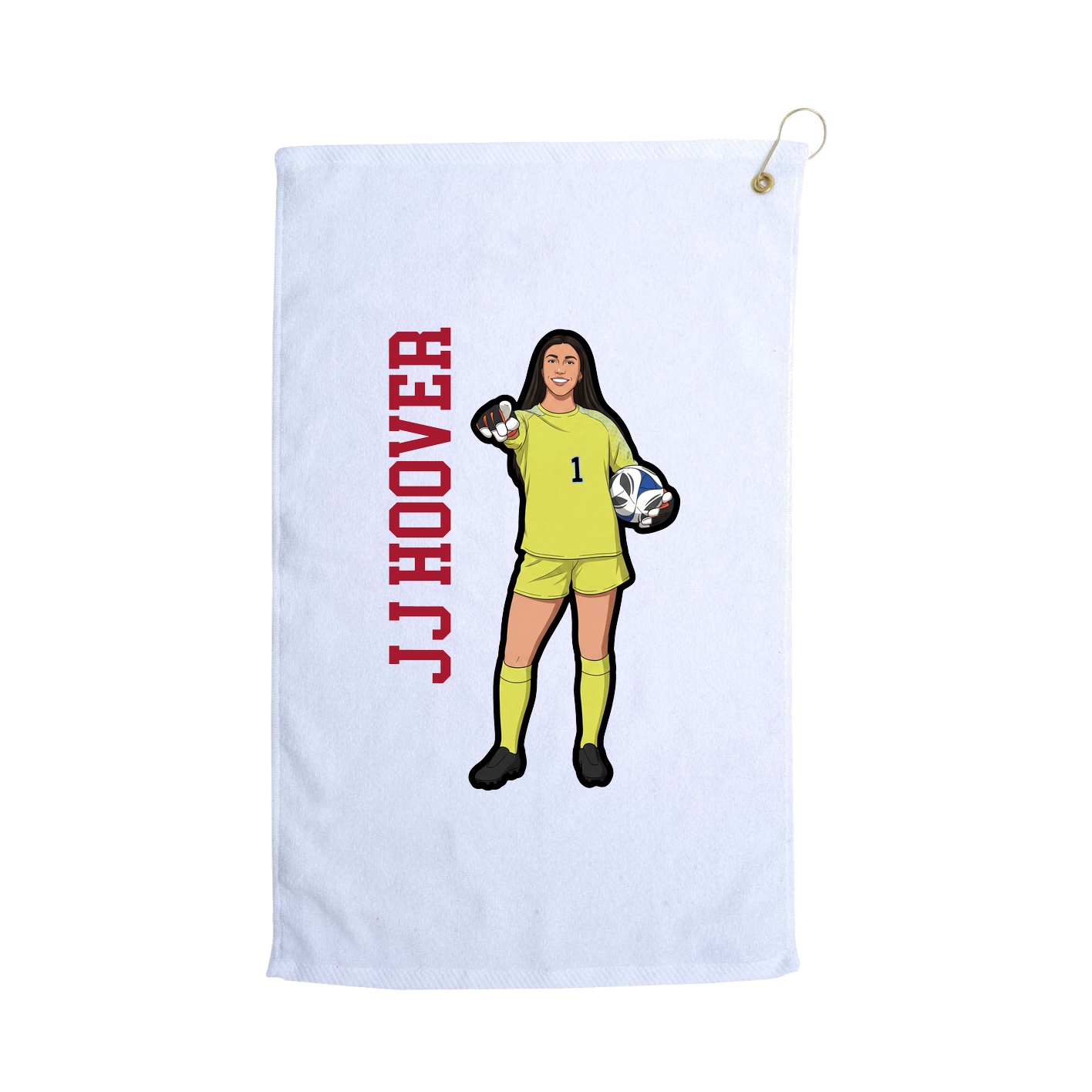 Golf Towel — Name Vertical in White