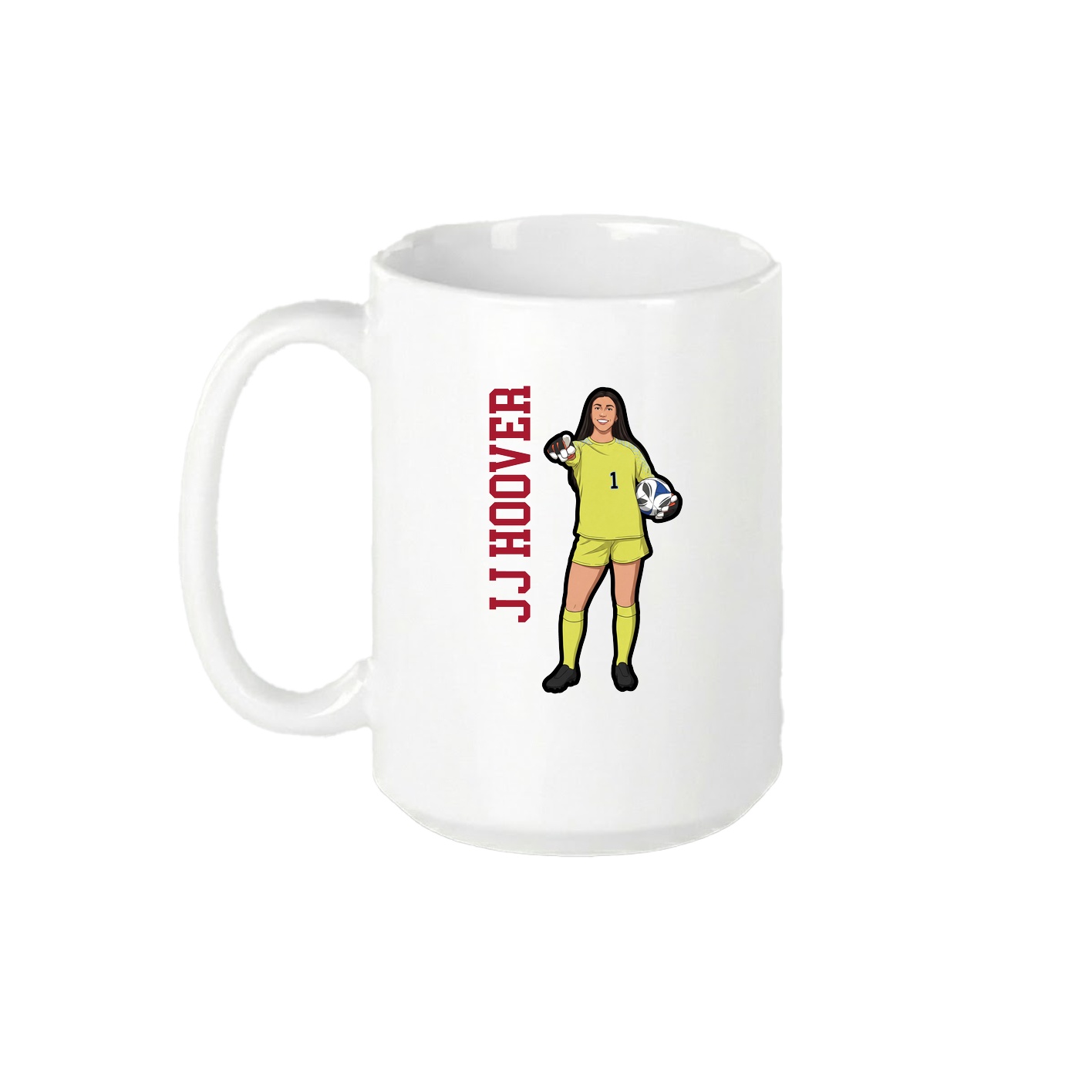 15oz Coffee Mug — Name Vertical in White