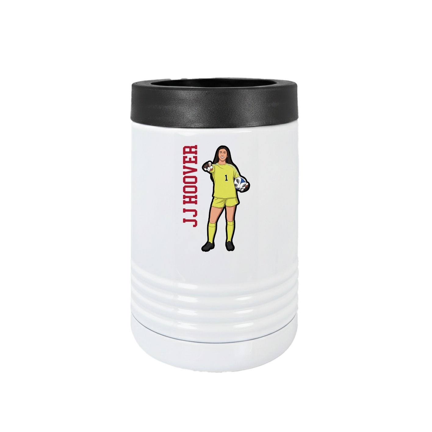 Beverage Holder — Name Vertical in White