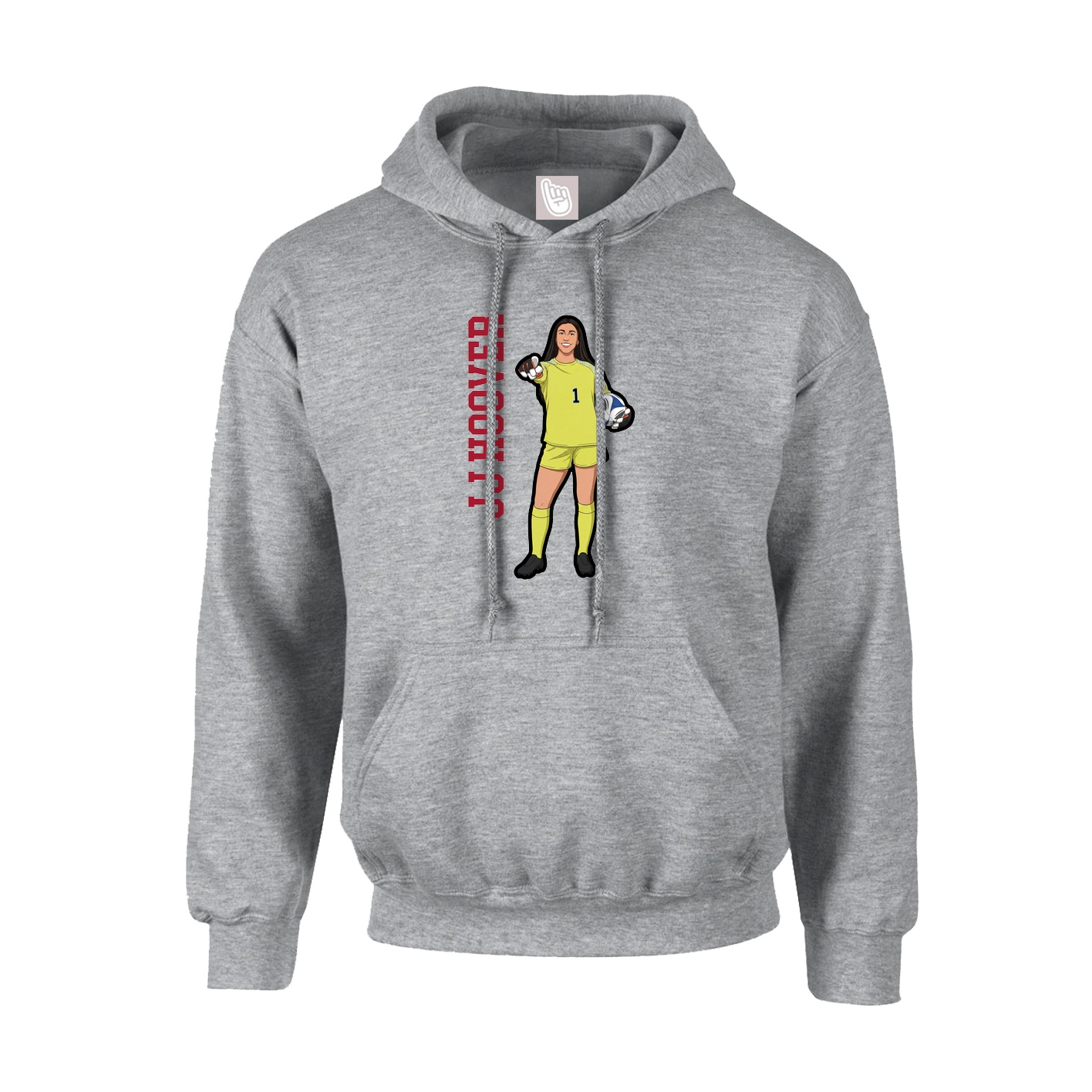 Youth Hoodie — Name Vertical in Grey
