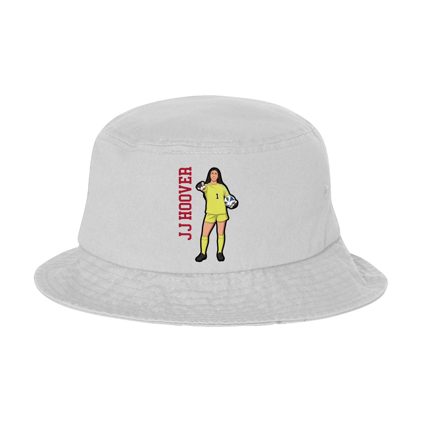 Bucket Cap — Name Vertical in White