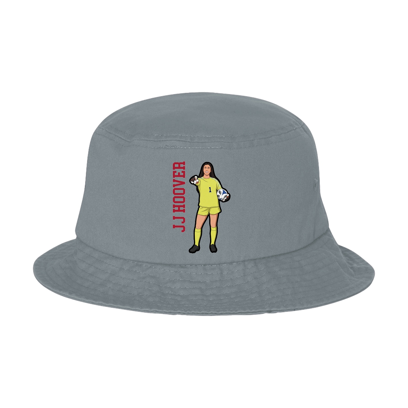 Bucket Cap — Name Vertical in Grey