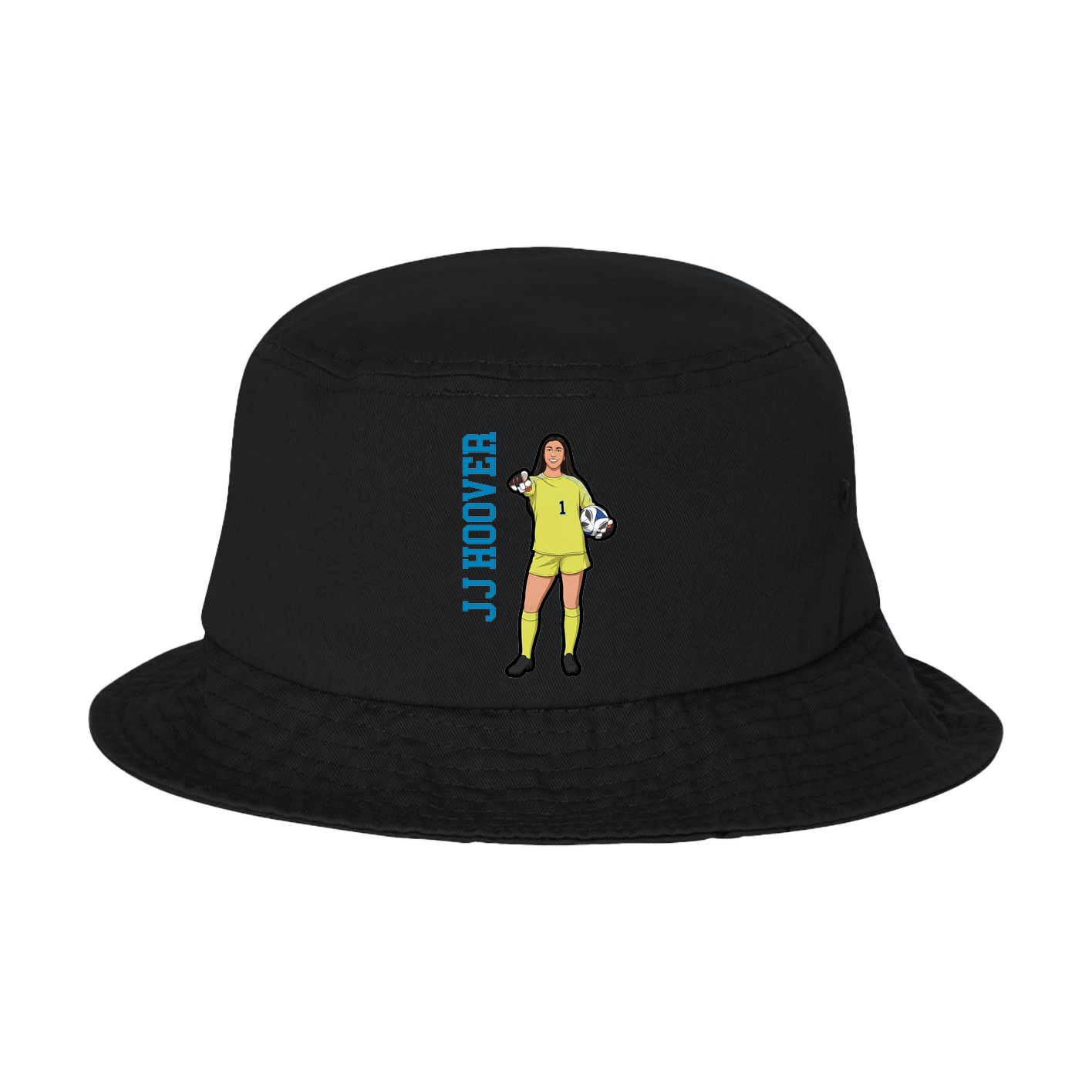Bucket Cap — Name Vertical in Black