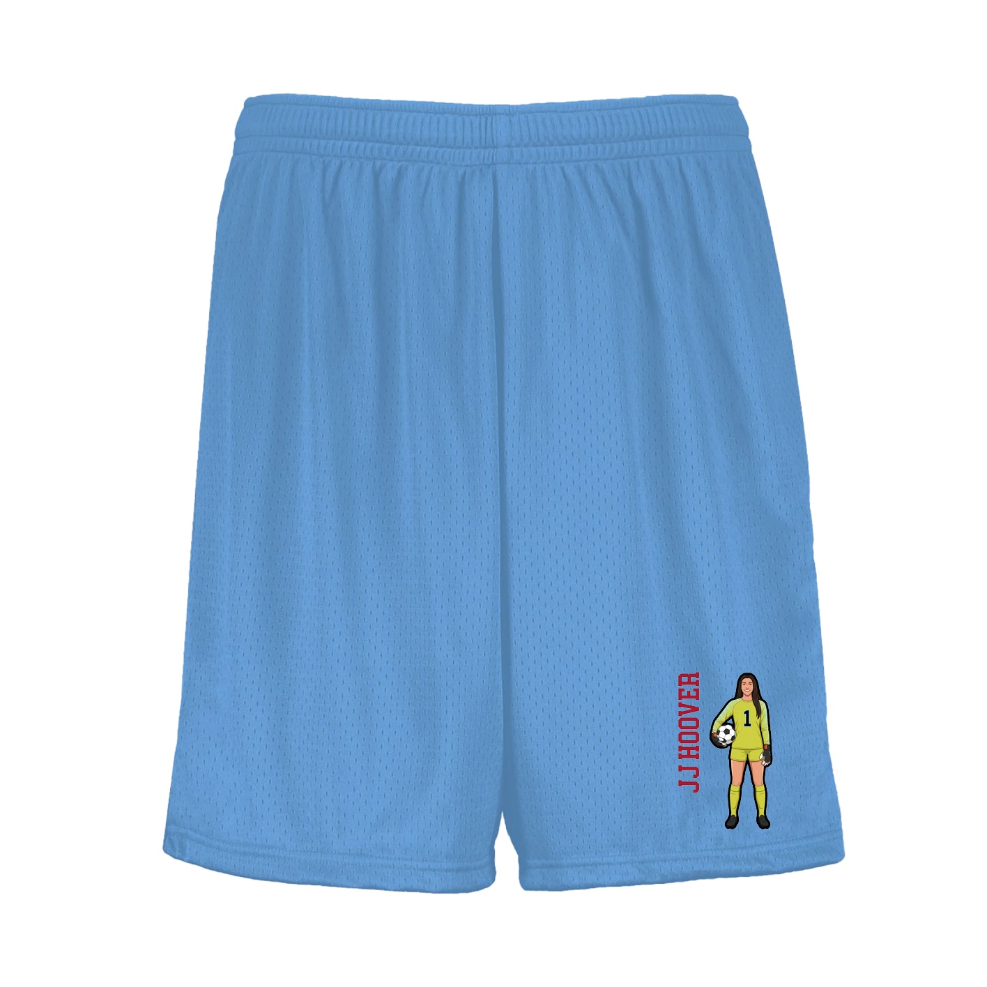Shorts — Name Vertical in Light Blue