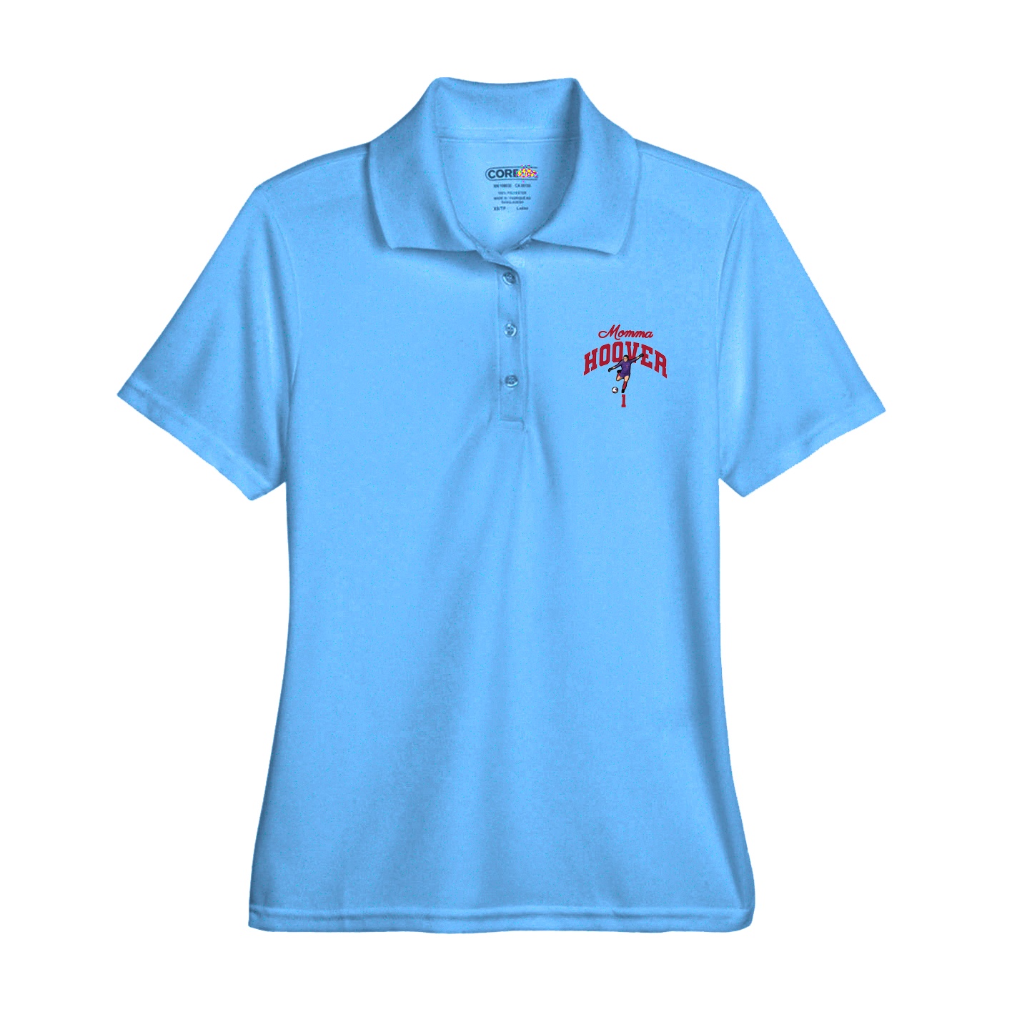 Womens Performance Polo — Mothers Day Arch in Light Blue