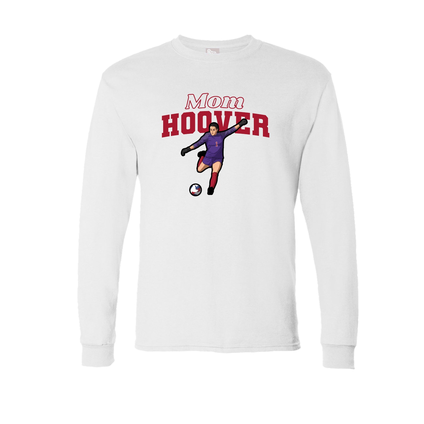 Long Sleeve Tee — Mothers Day Block in White