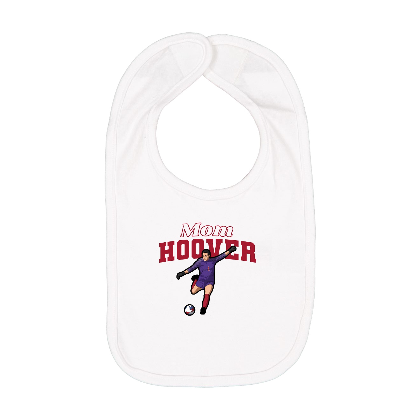 Infant Bib — Mothers Day Block in White