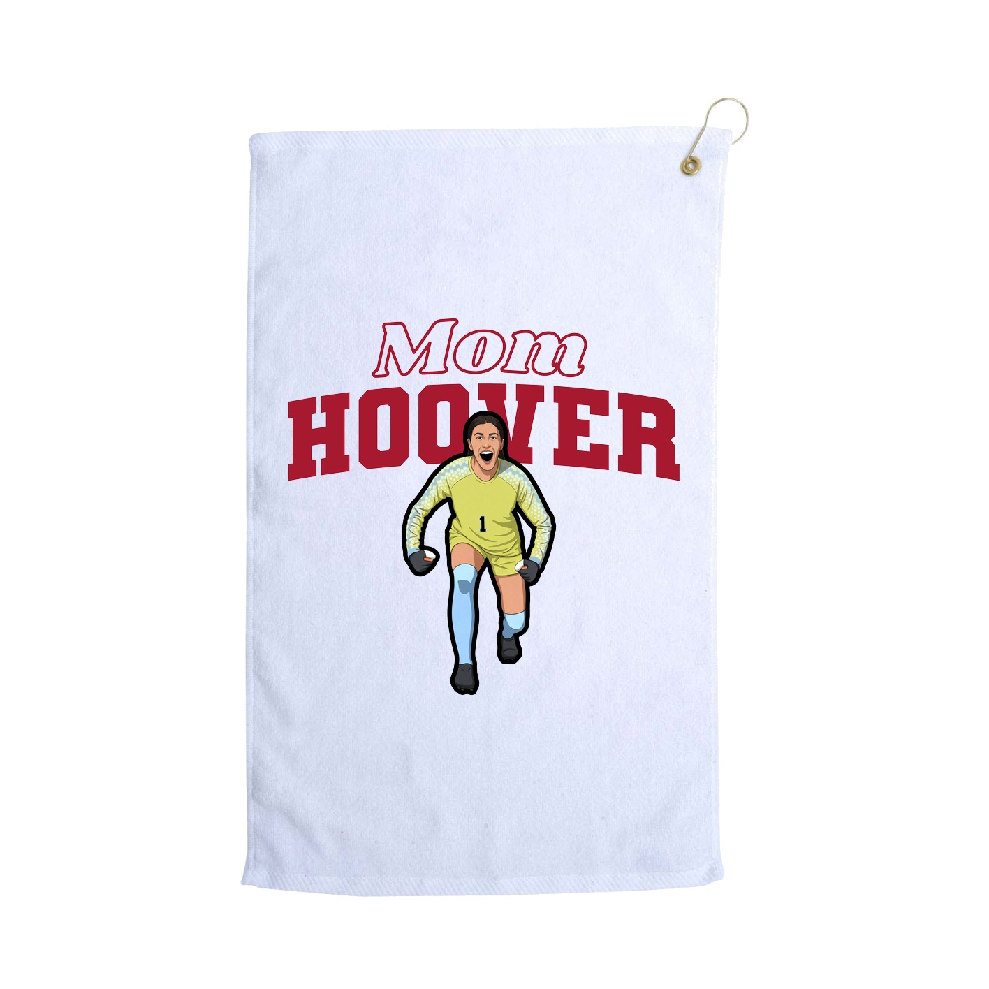 Golf Towel — Mothers Day Block in White