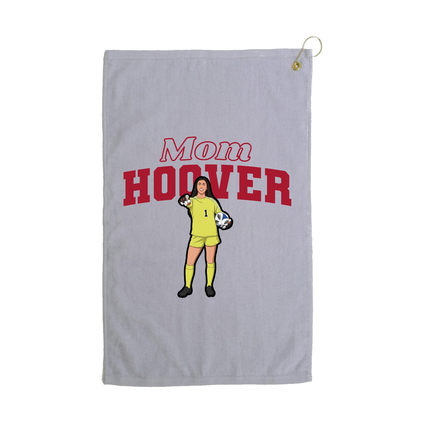 Golf Towel — Mothers Day Block in Grey