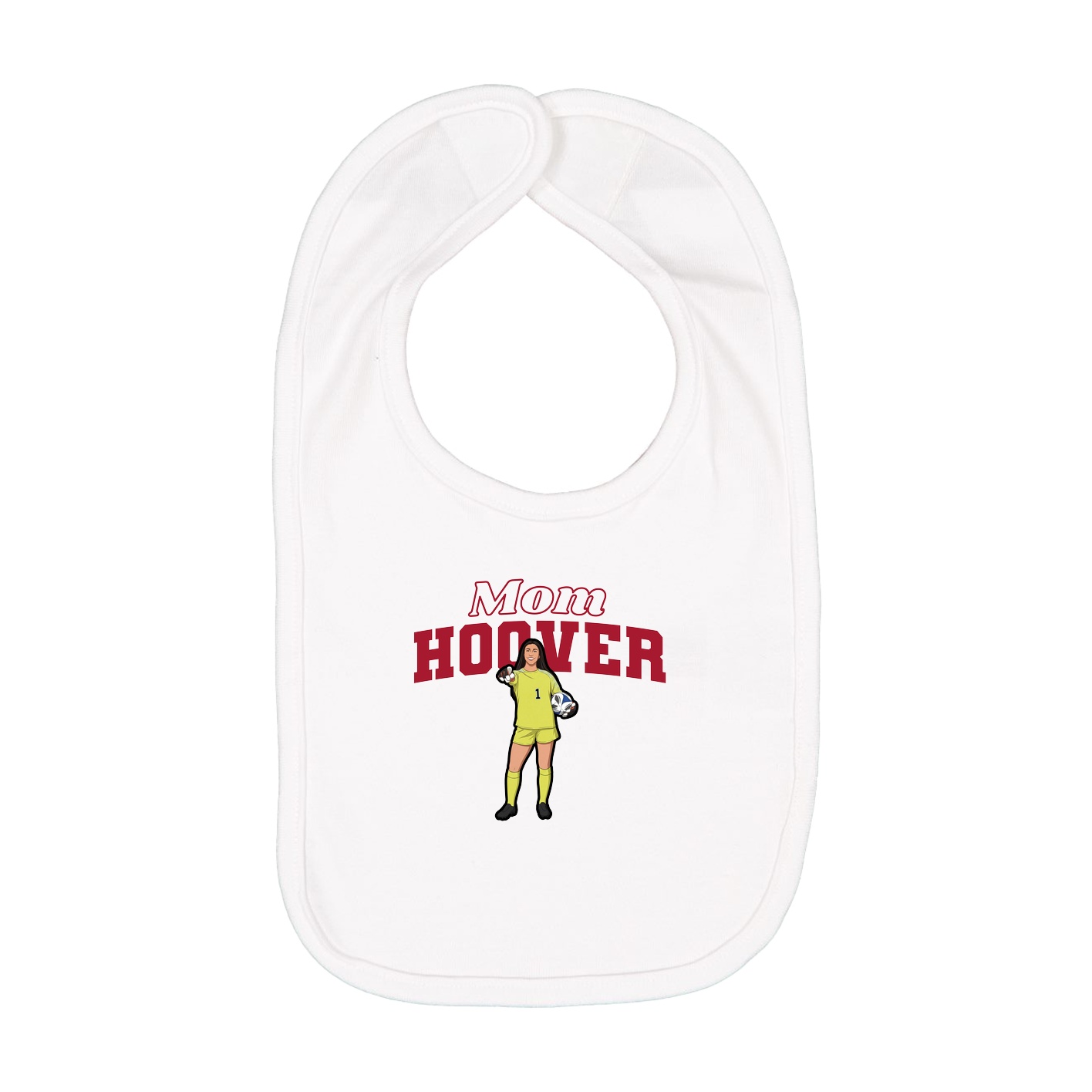Infant Bib — Mothers Day Block in White