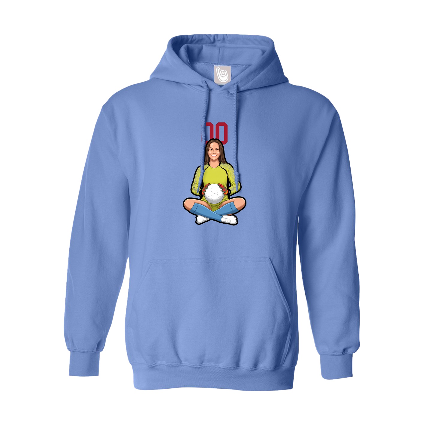 Hoodie — Number Top in Powder Blue