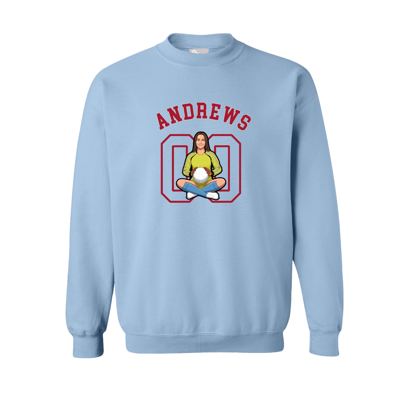 Fleece Crew — Shirsey Arch in Light Blue