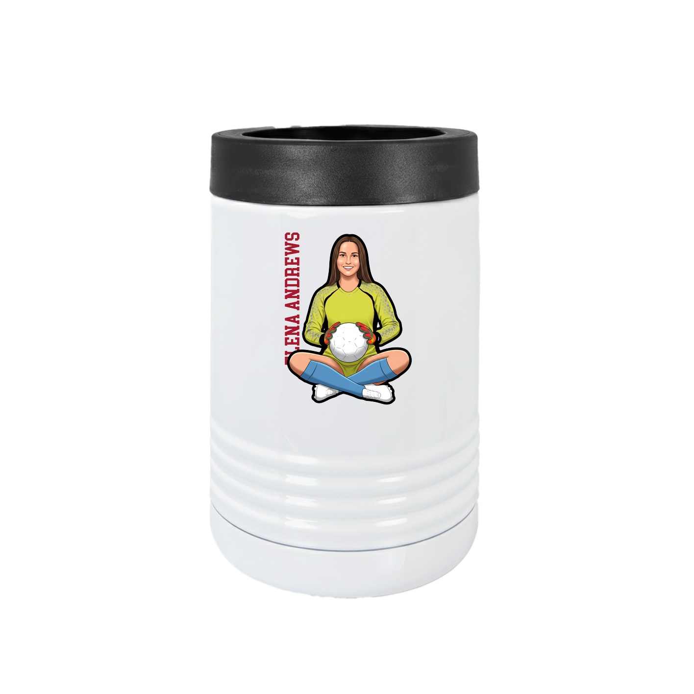 Beverage Holder — Name Vertical in White