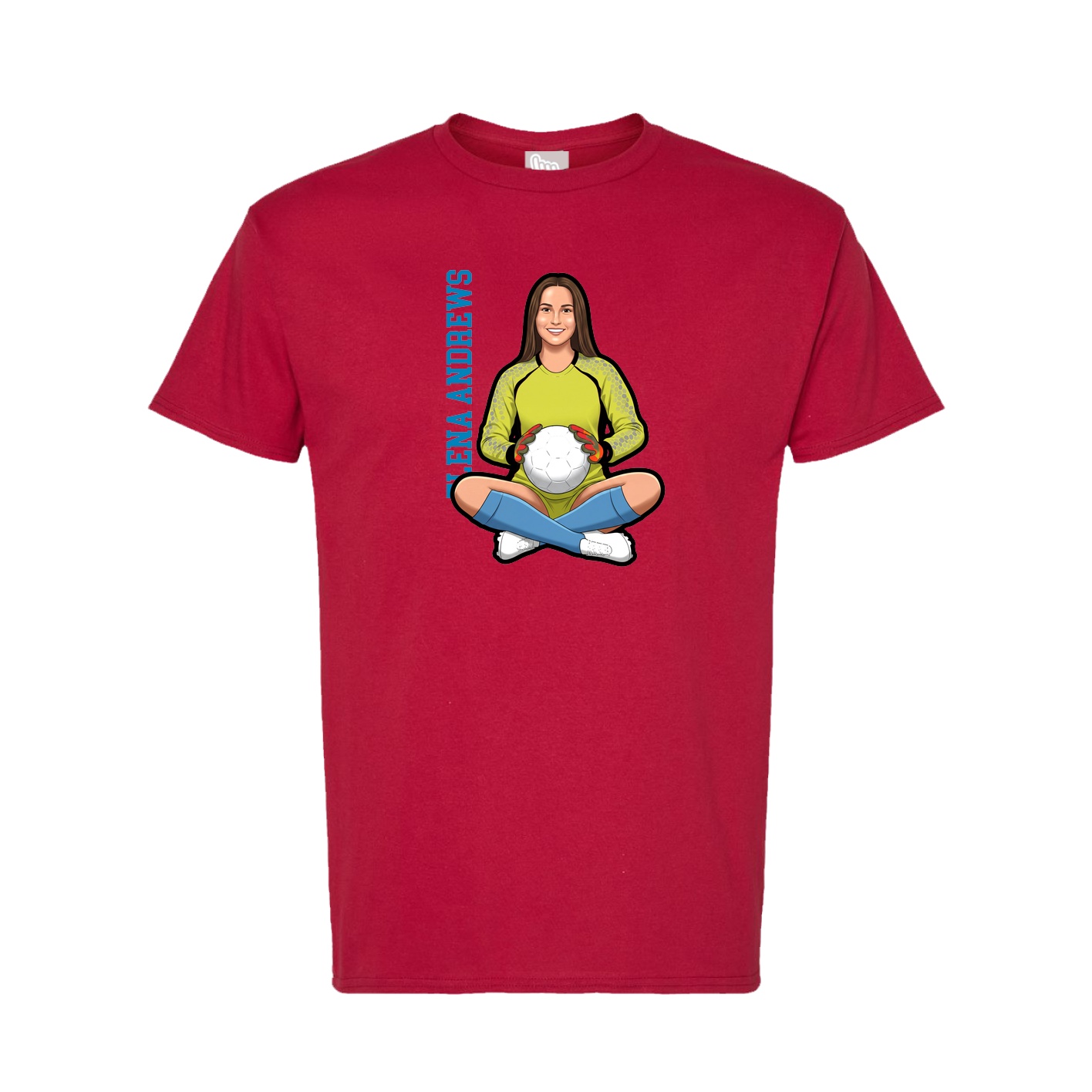 Tee — Name Vertical in Crimson