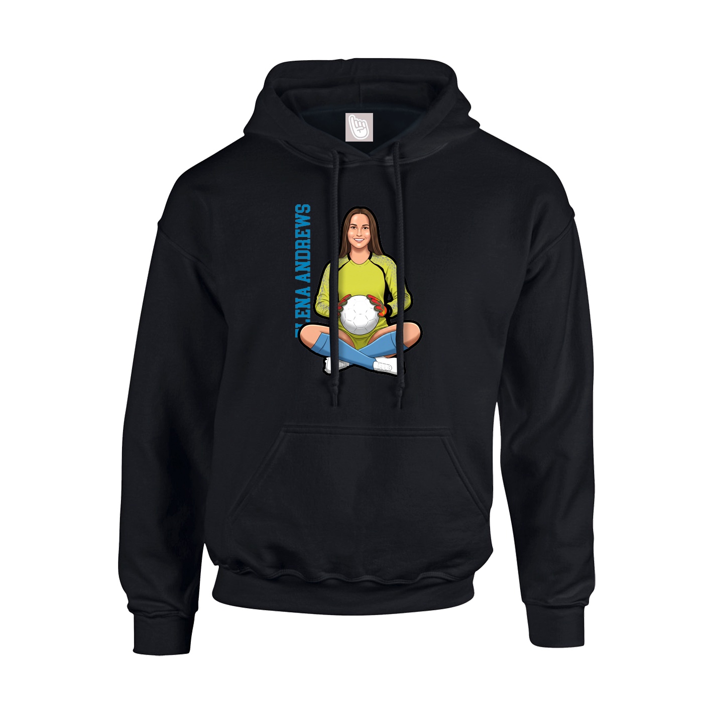 Hoodie — Name Vertical in Black