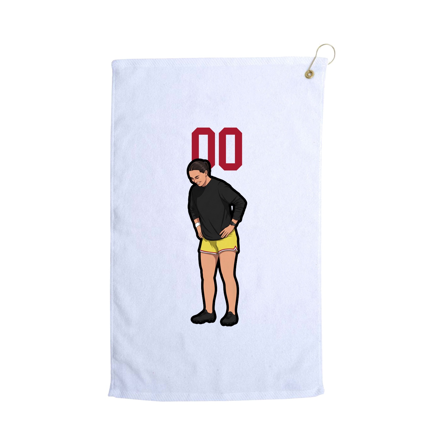 Golf Towel — Number Top in White